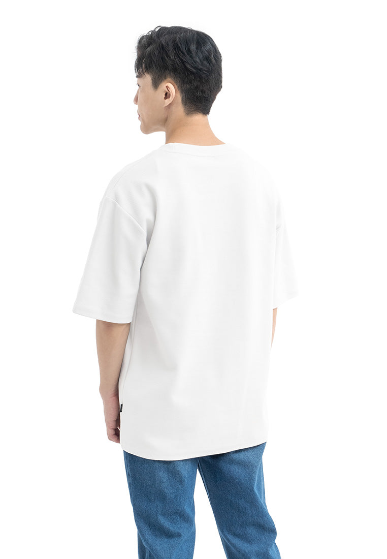 DRUM Select Oversized Texture Short Sleeve Tee- White