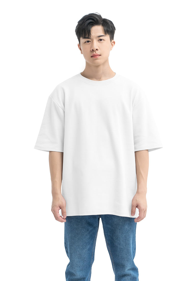 DRUM Select Oversized Texture Short Sleeve Tee- White