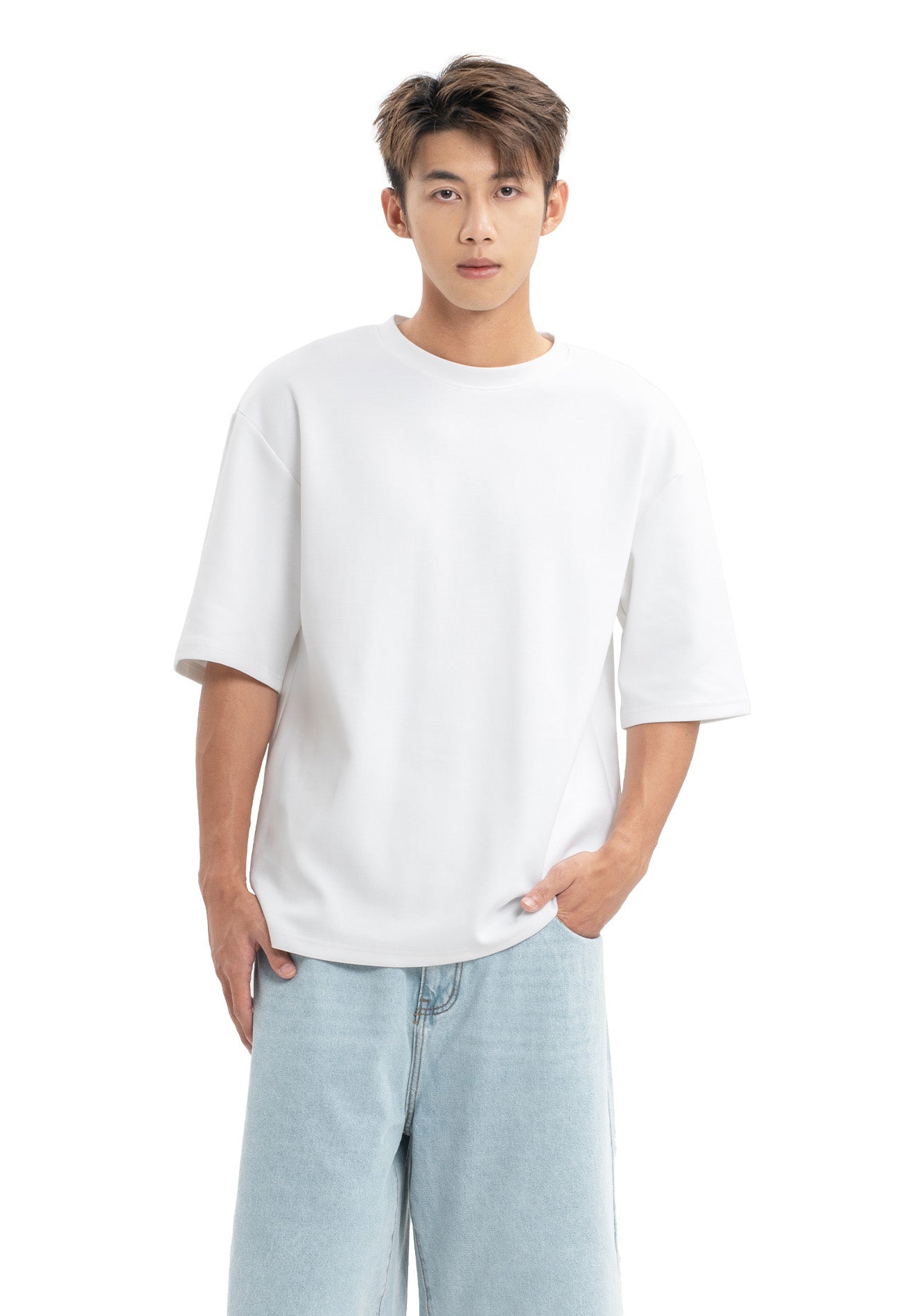 DRUM Select Oversized Comfy Short Sleeve Tee- White