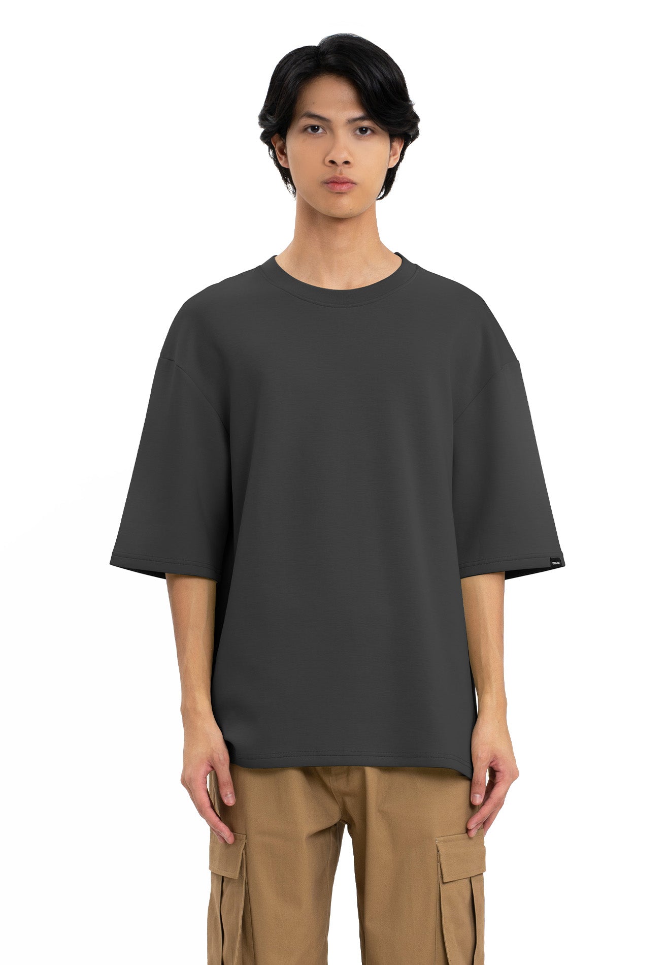 Select Oversized Casual Short Sleeve Tee- Dark Grey