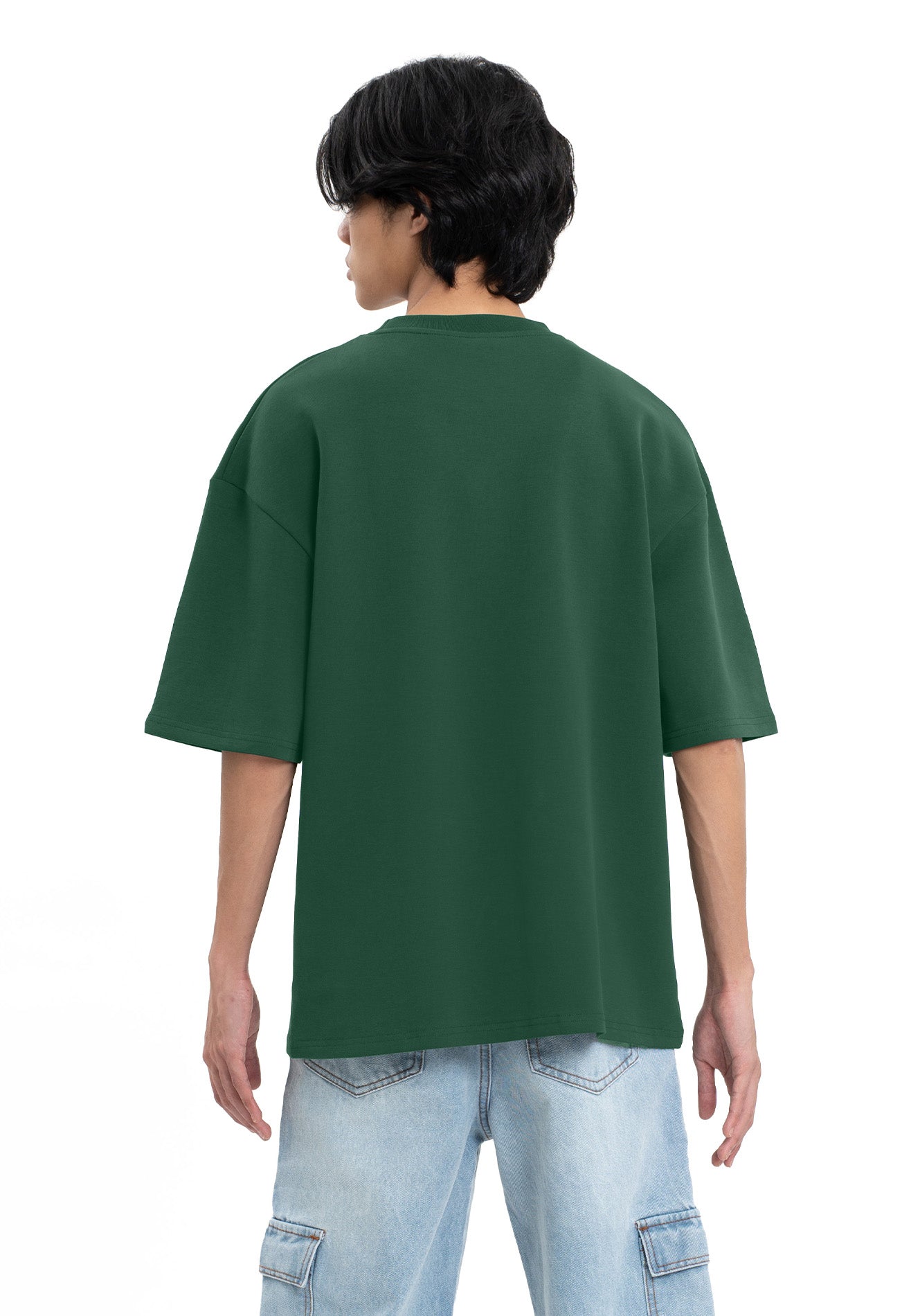 Select Oversized Casual Short Sleeve Tee- Dark Green