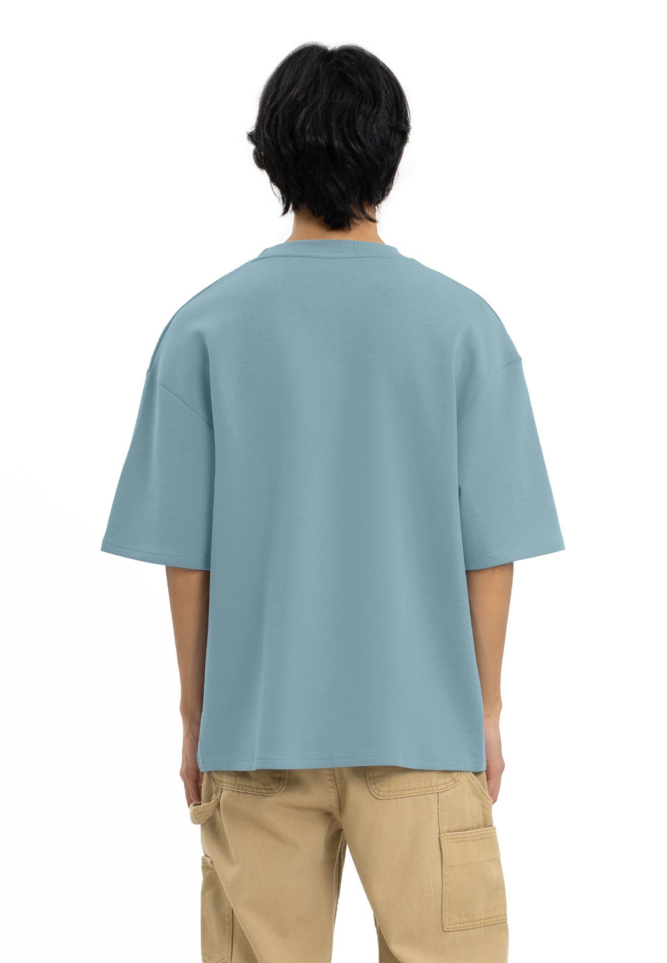 Select Oversized Casual Short Sleeve Tee- Blue
