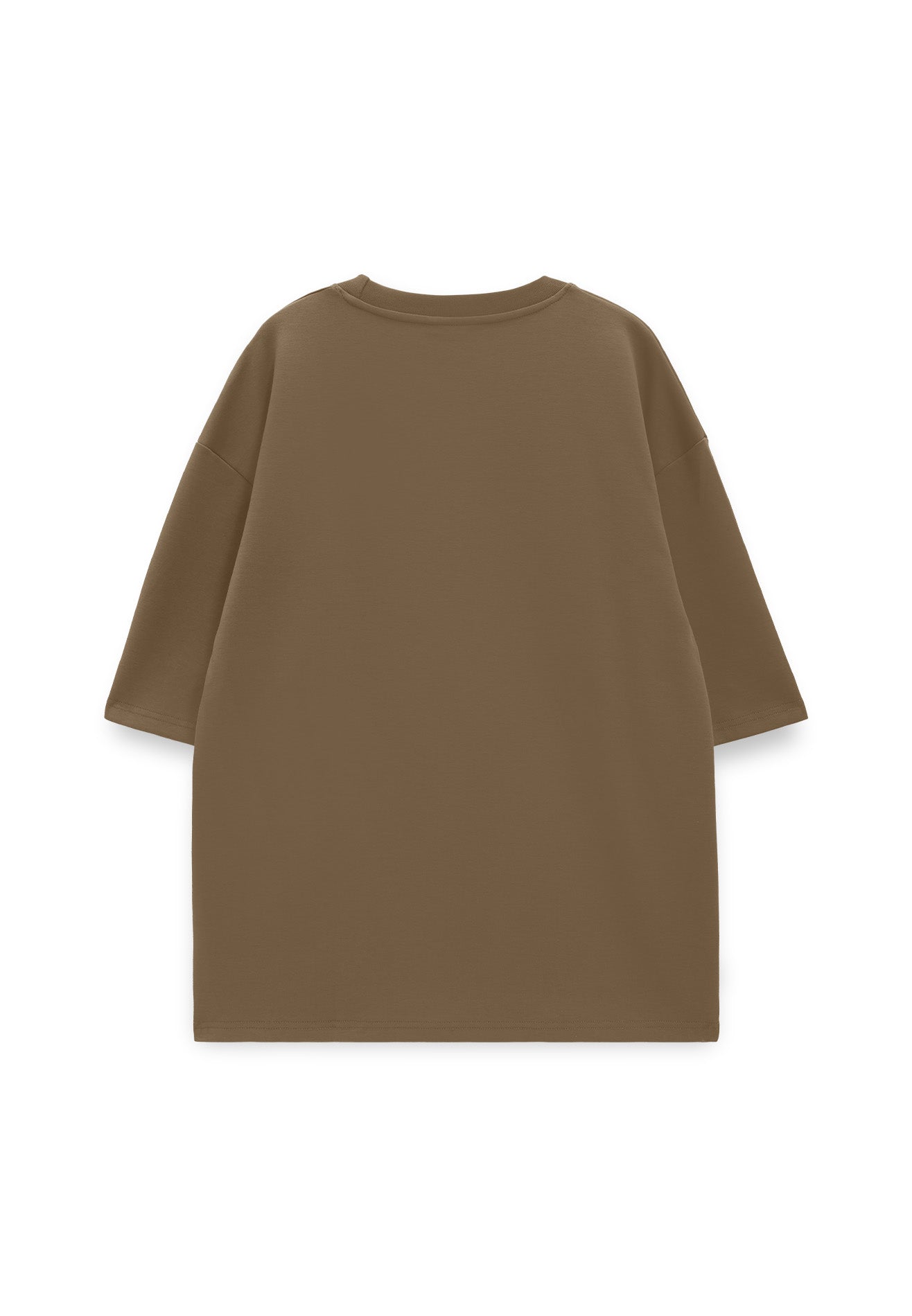 Select Colour Classic Oversized Tee- Brown