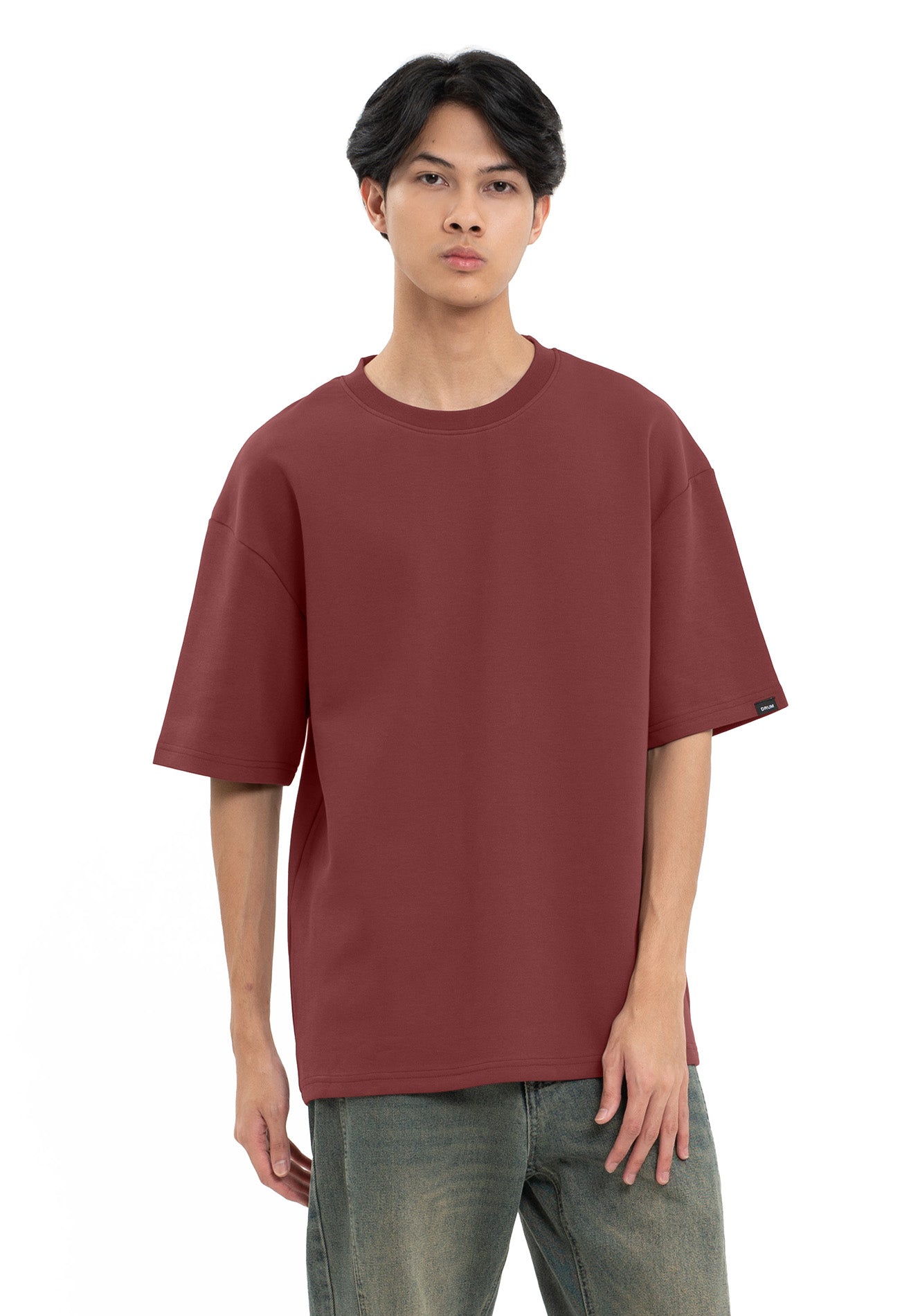 Select Colour Classic Oversized Tee- Maroon