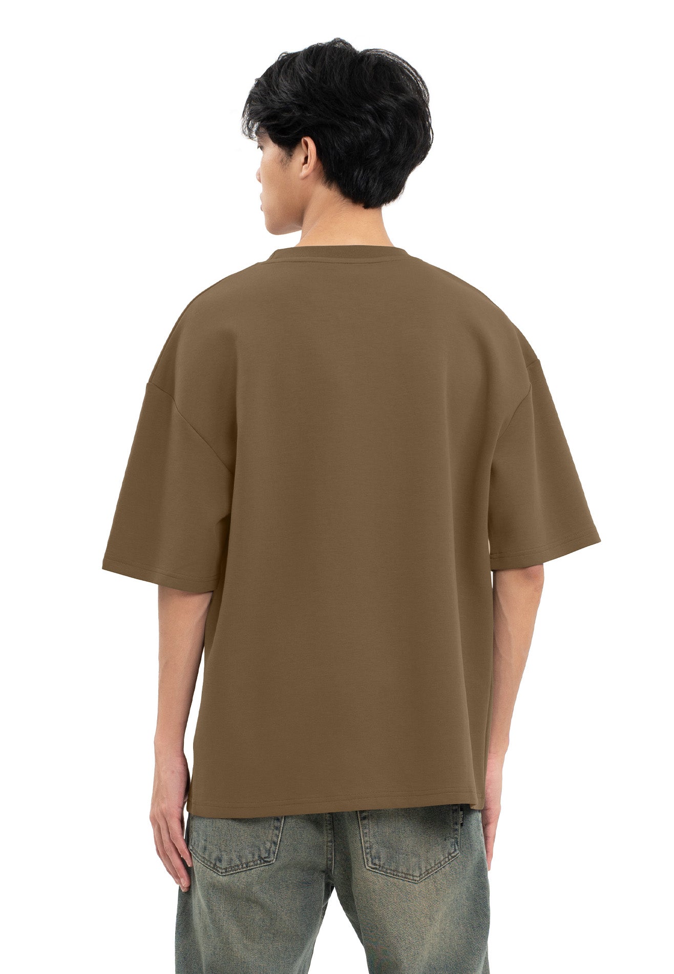Select Colour Classic Oversized Tee- Brown