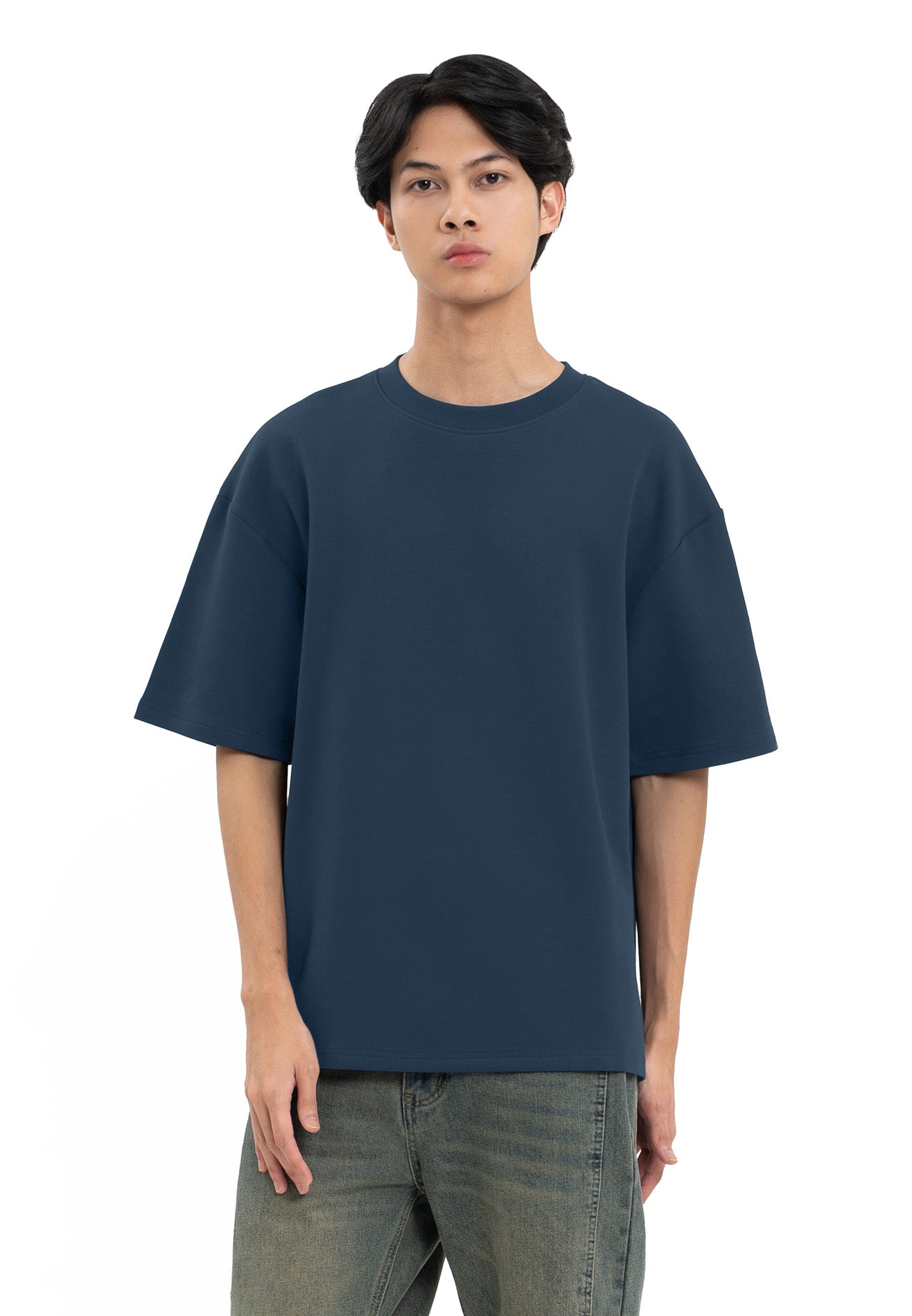 Select Colour Classic Oversized Tee- Navy
