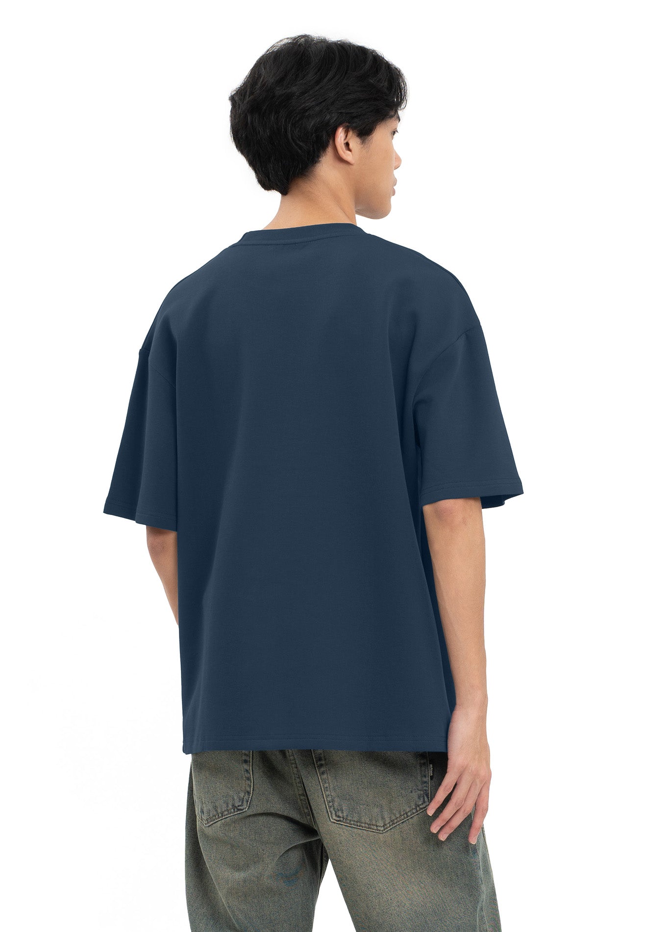 Select Colour Classic Oversized Tee- Navy