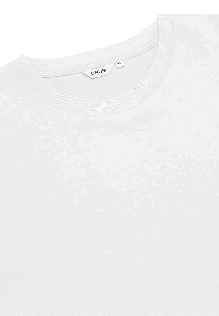 DRUM SELECT Casual Oversized Tee- White