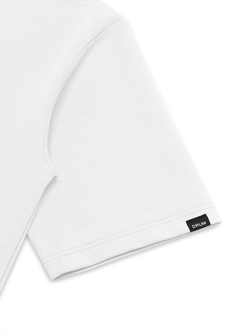 DRUM SELECT Casual Oversized Tee- White