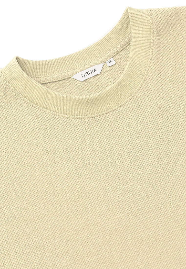DRUM Select Waffle Oversized Tee- Beige