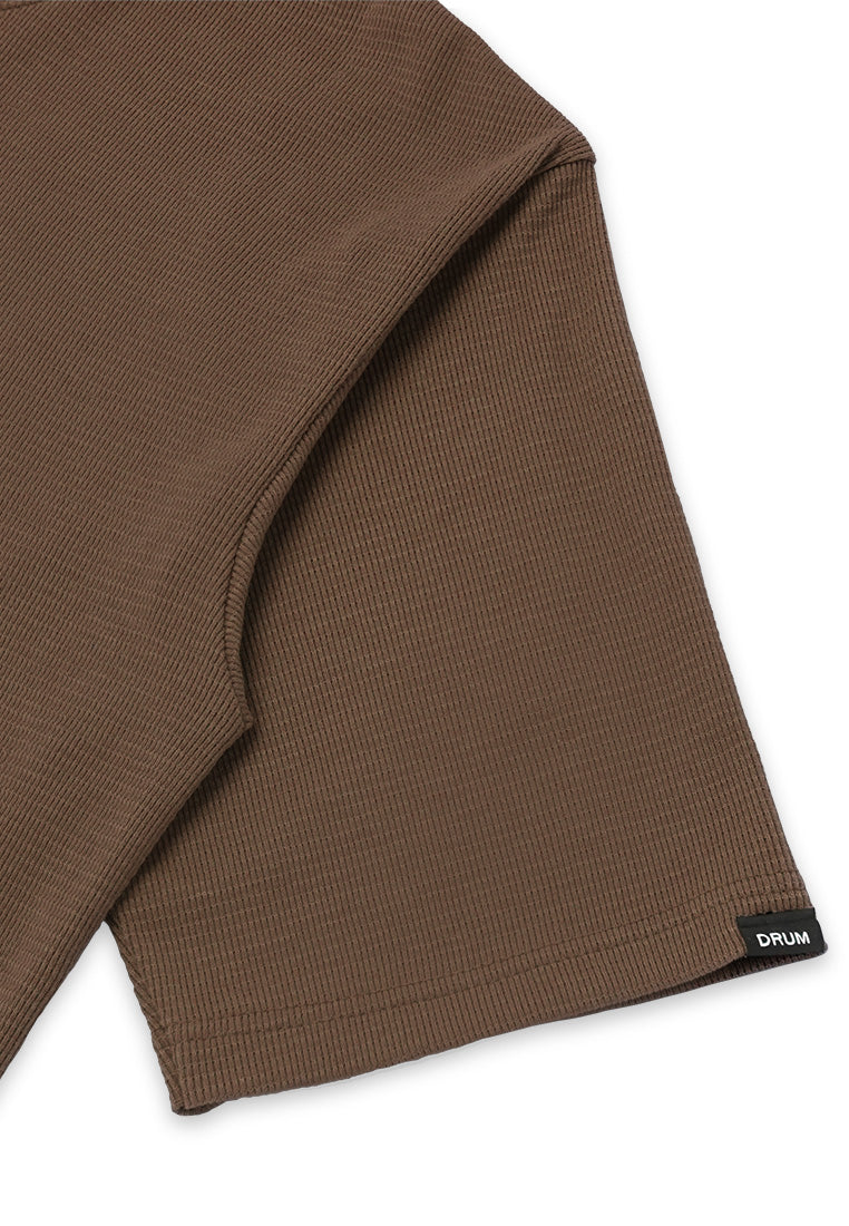 DRUM Select Waffle Oversized Tee- Brown