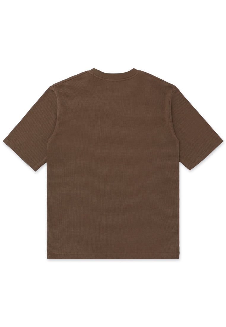 DRUM Select Waffle Oversized Tee- Brown