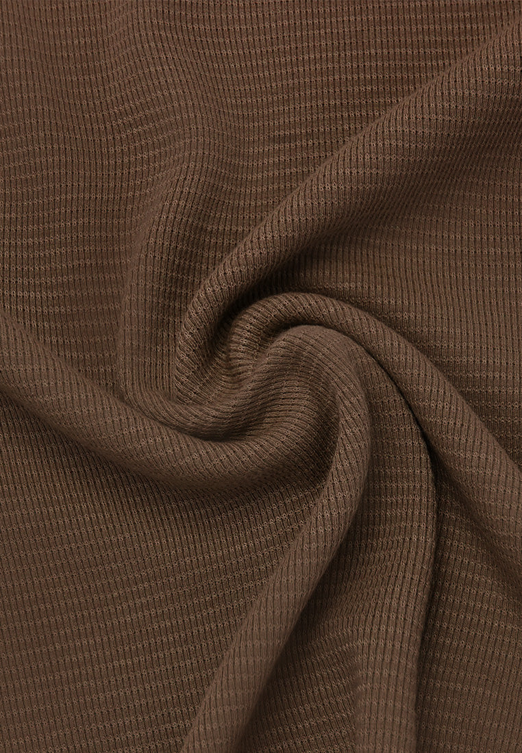 DRUM Select Waffle Oversized Tee- Brown