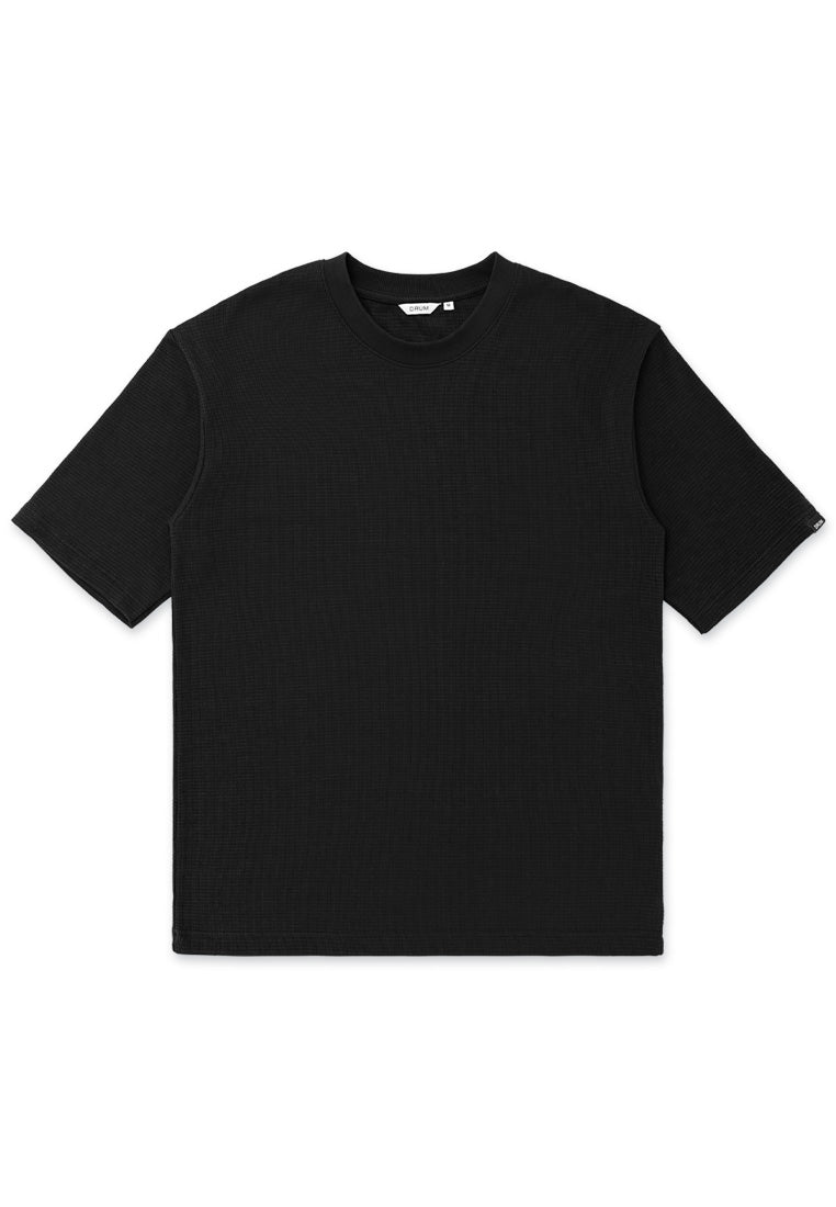 DRUM Select Waffle Oversized Tee- Black