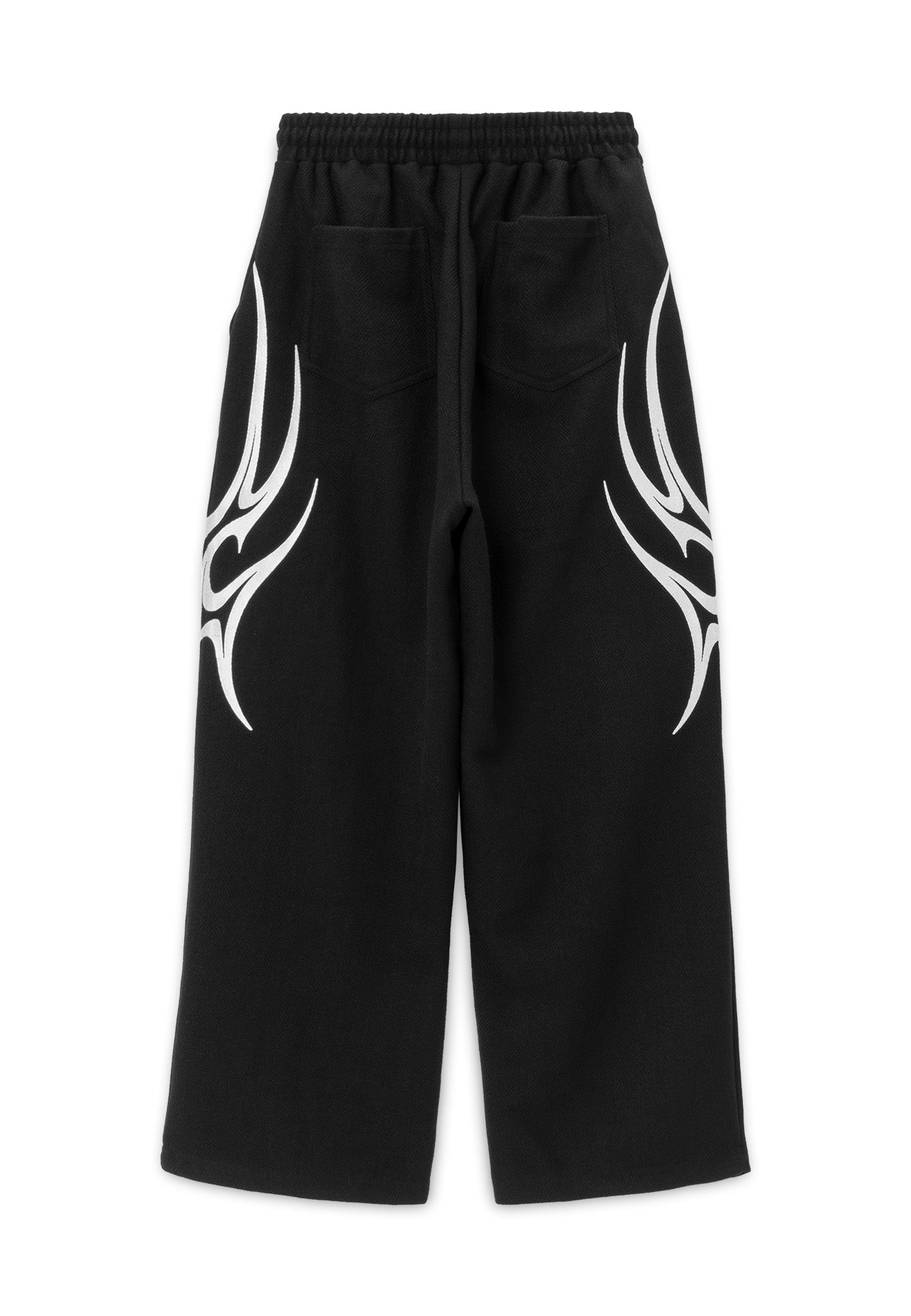 DRUM X AOS Trible Graphic Embroidery Sweatpants- Black