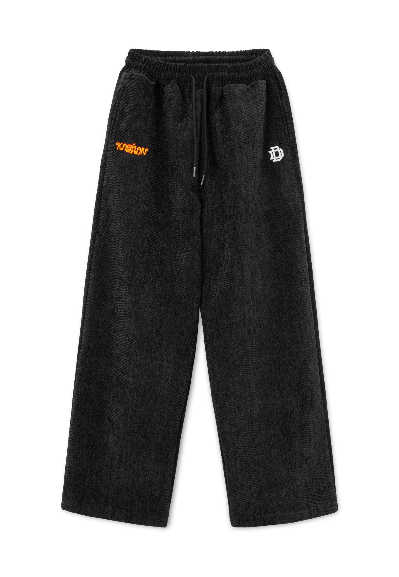 Drum x Kabilan Corduroy Logo Embroidery Sweatpants- Black