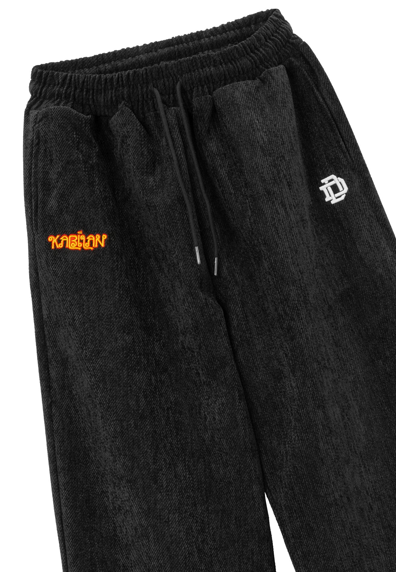 Drum x Kabilan Corduroy Logo Embroidery Sweatpants- Black