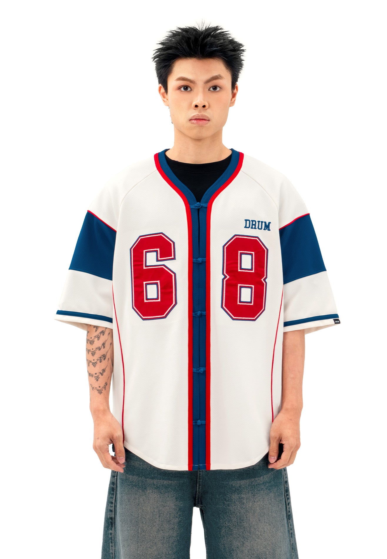 DRUM S. CNY Exclusive Baseball Shirt- White