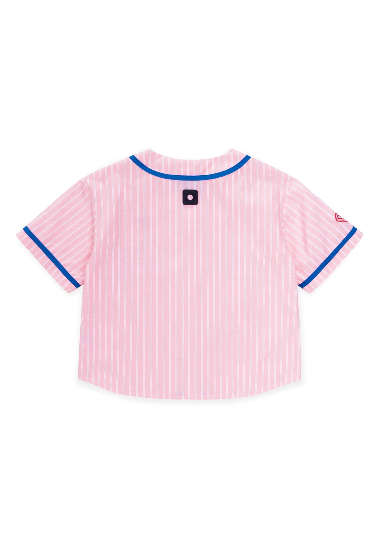 DRUM S. Ladies Stripe Print Baseball Shirt- Pink