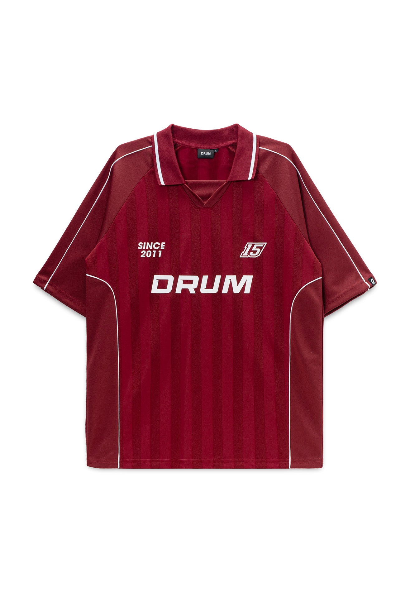 DRUM S. Striped Polo Jersey- Maroon