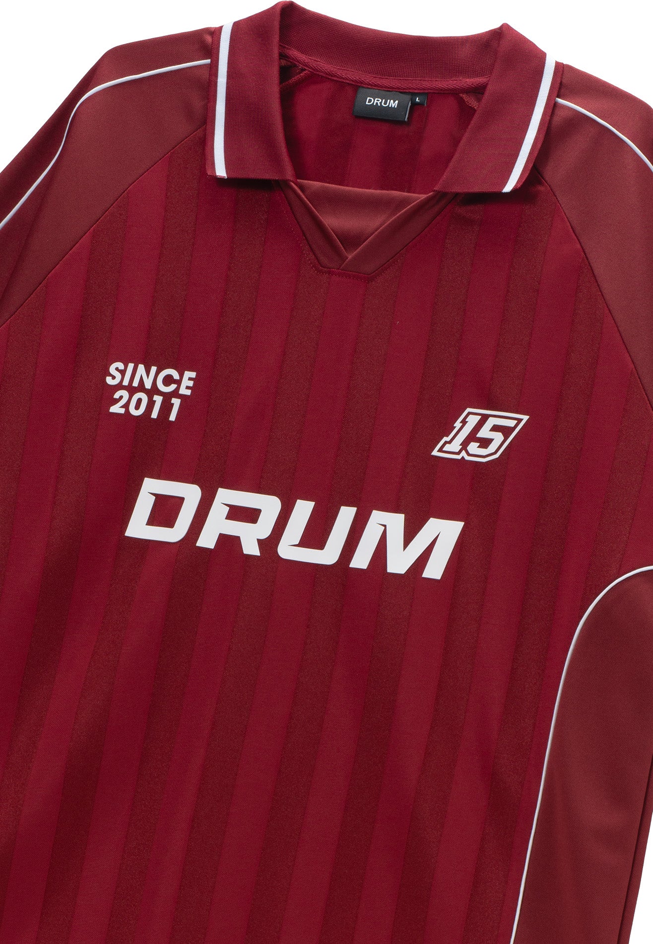 DRUM S. Striped Polo Jersey- Maroon