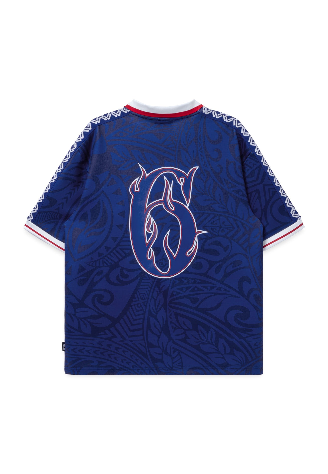 DRUM S. Football Collection Zipper Polo Jersey - Blue