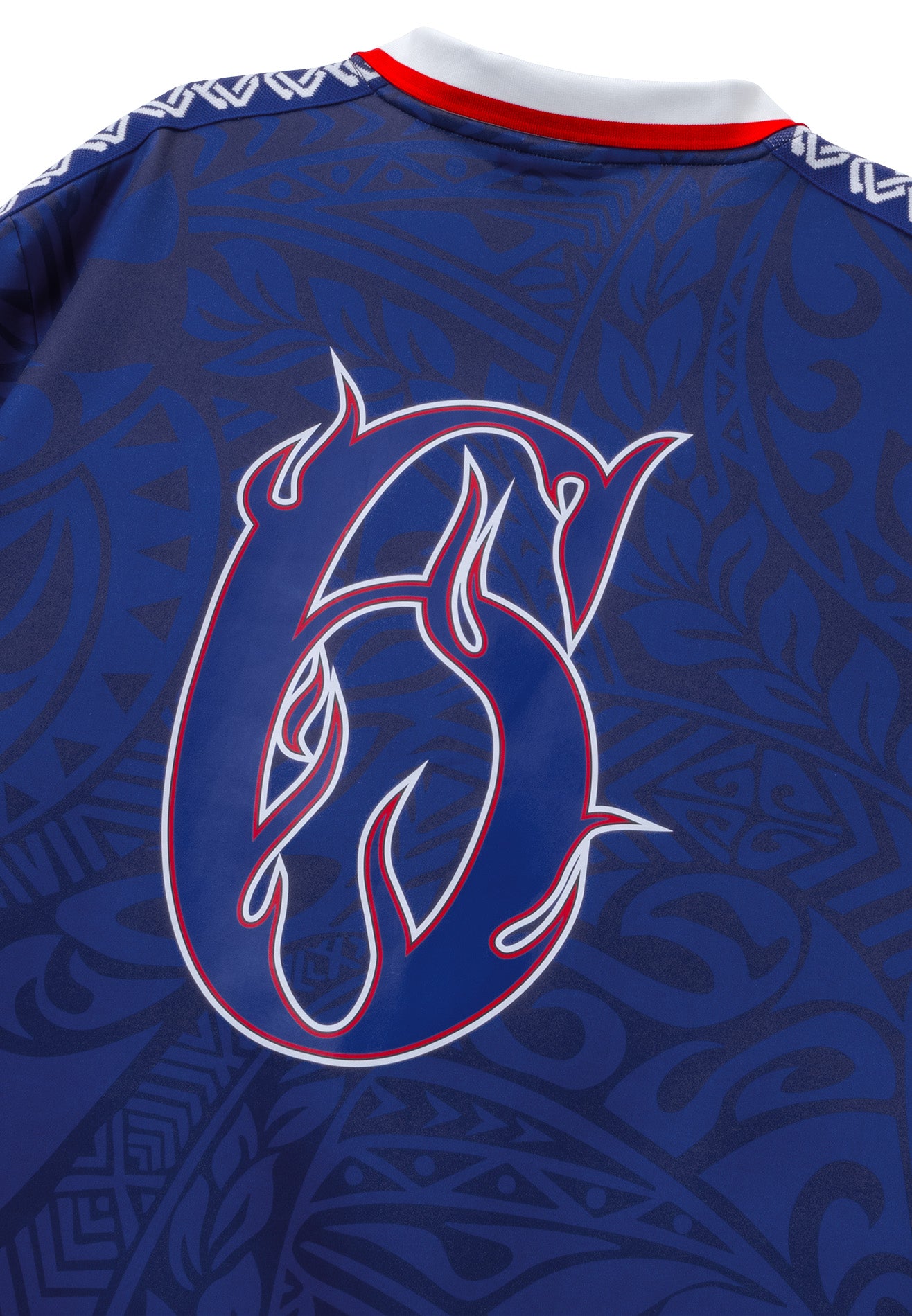DRUM S. Football Collection Zipper Polo Jersey - Blue