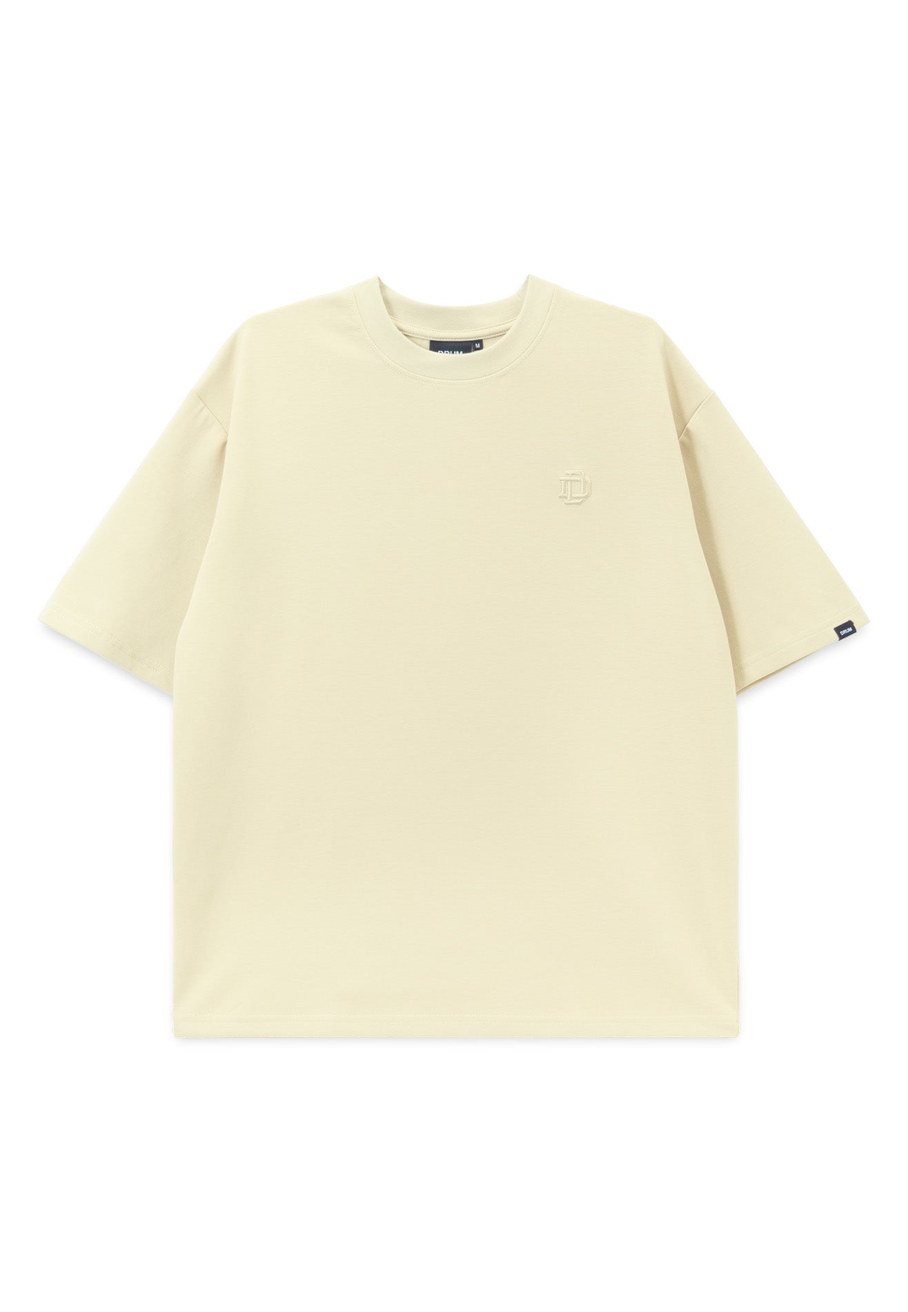 DRUM Essential Icon Embroidery Oversized Tee- Beige