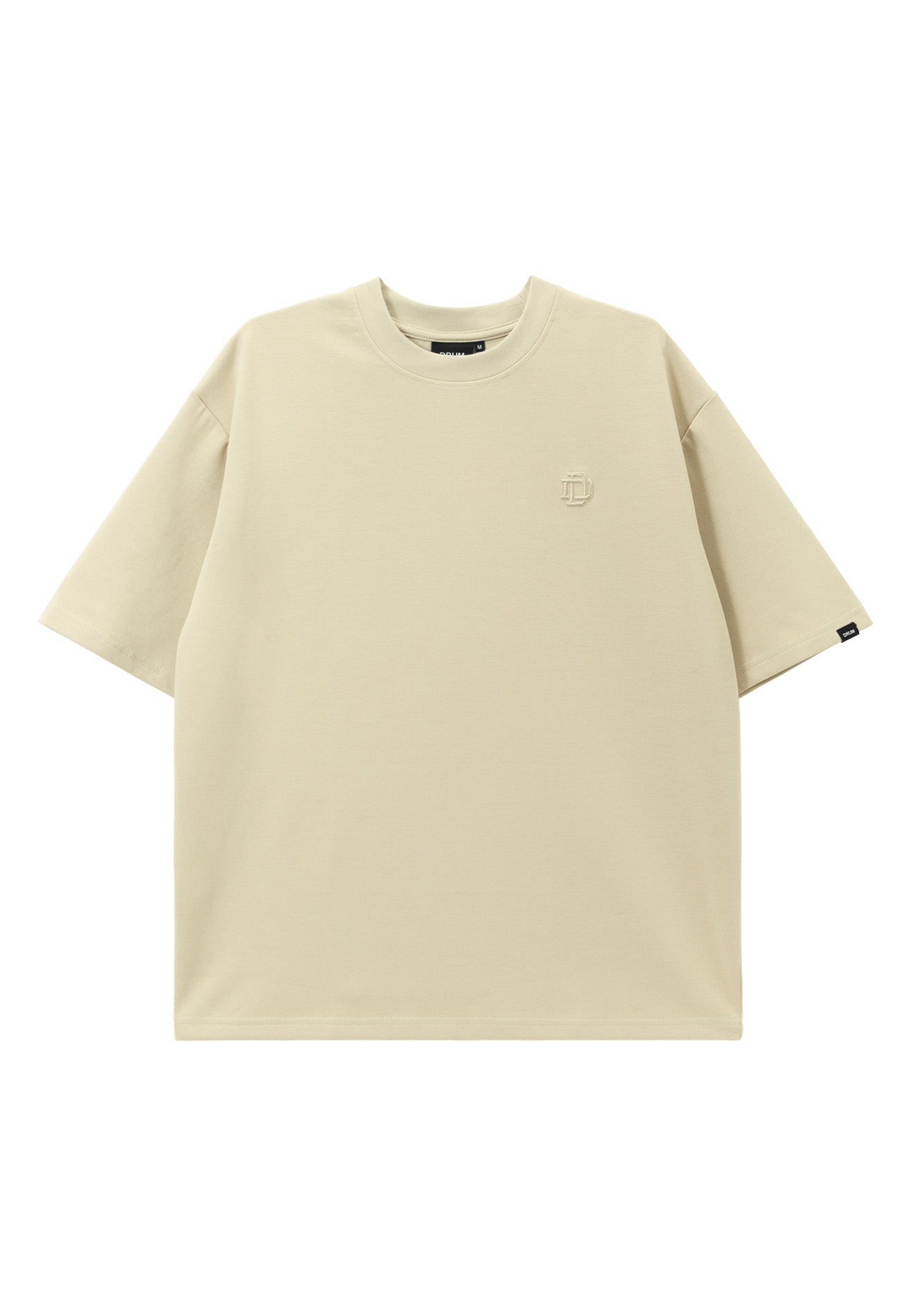 DRUM Essential Icon Embroidery Oversized Tee- Light Khaki
