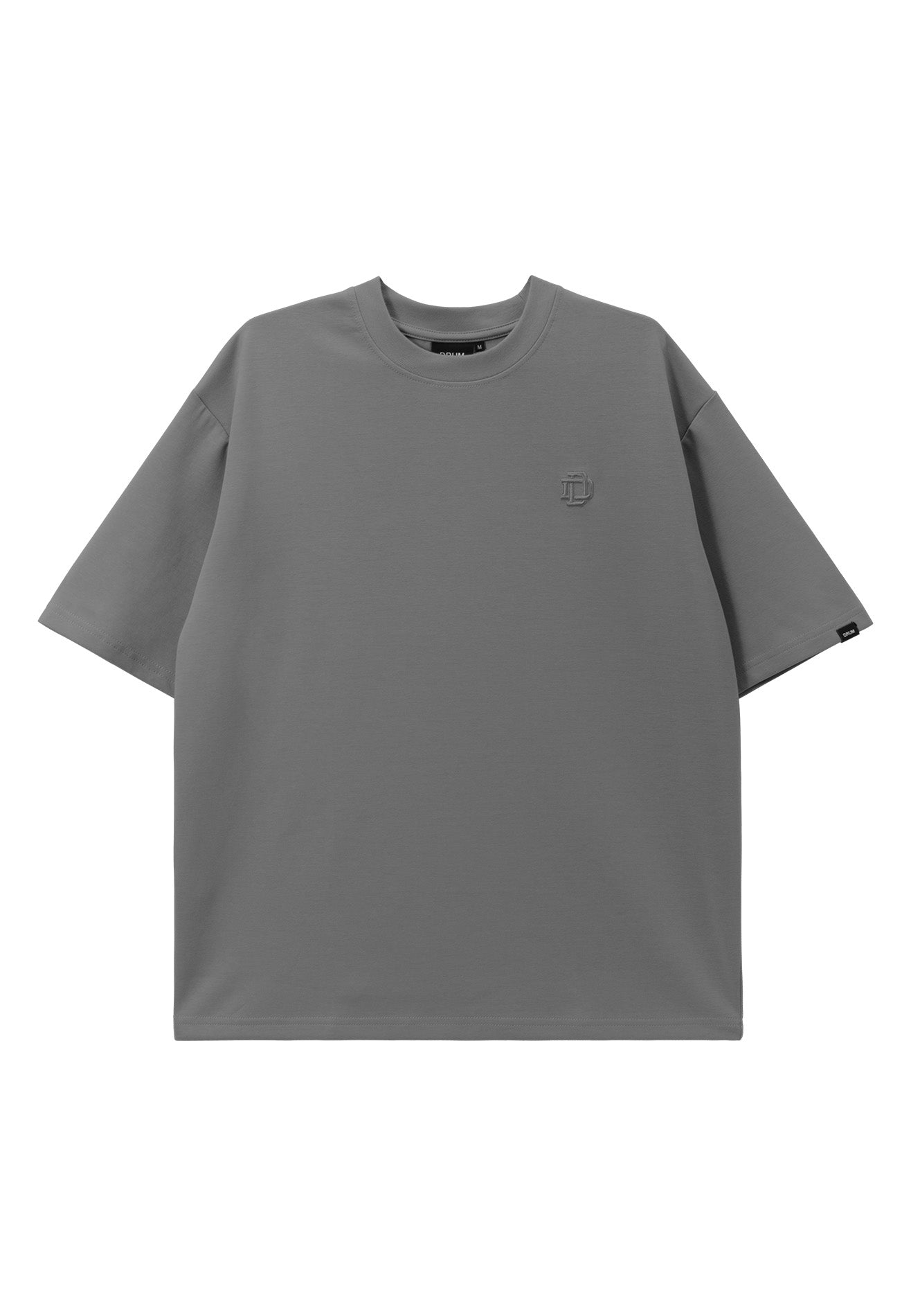DRUM Essential Icon Embroidery Oversized Tee- Dark Grey
