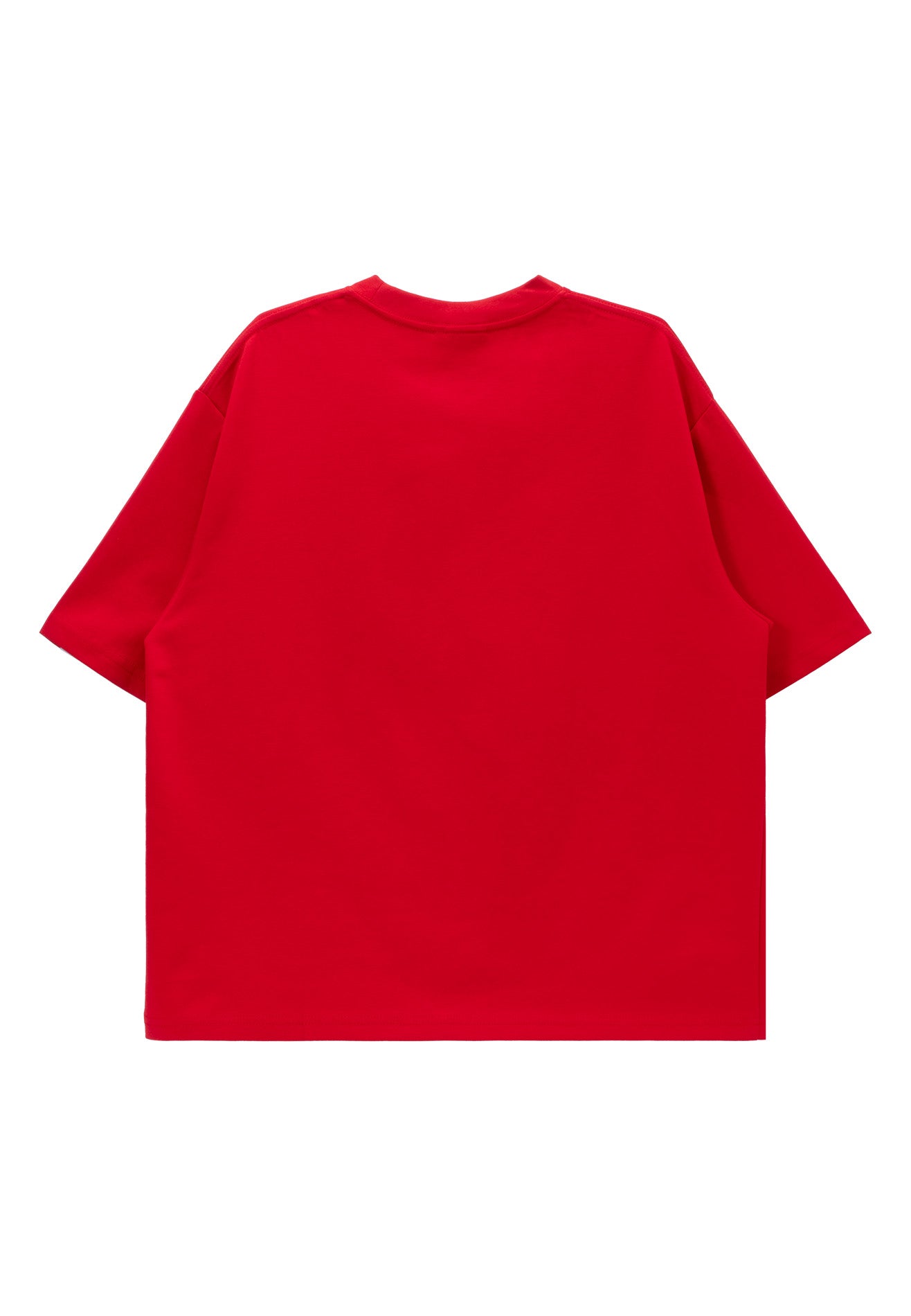 DRUM E. Football Collection Icon Embroidery Oversized Tee - Red