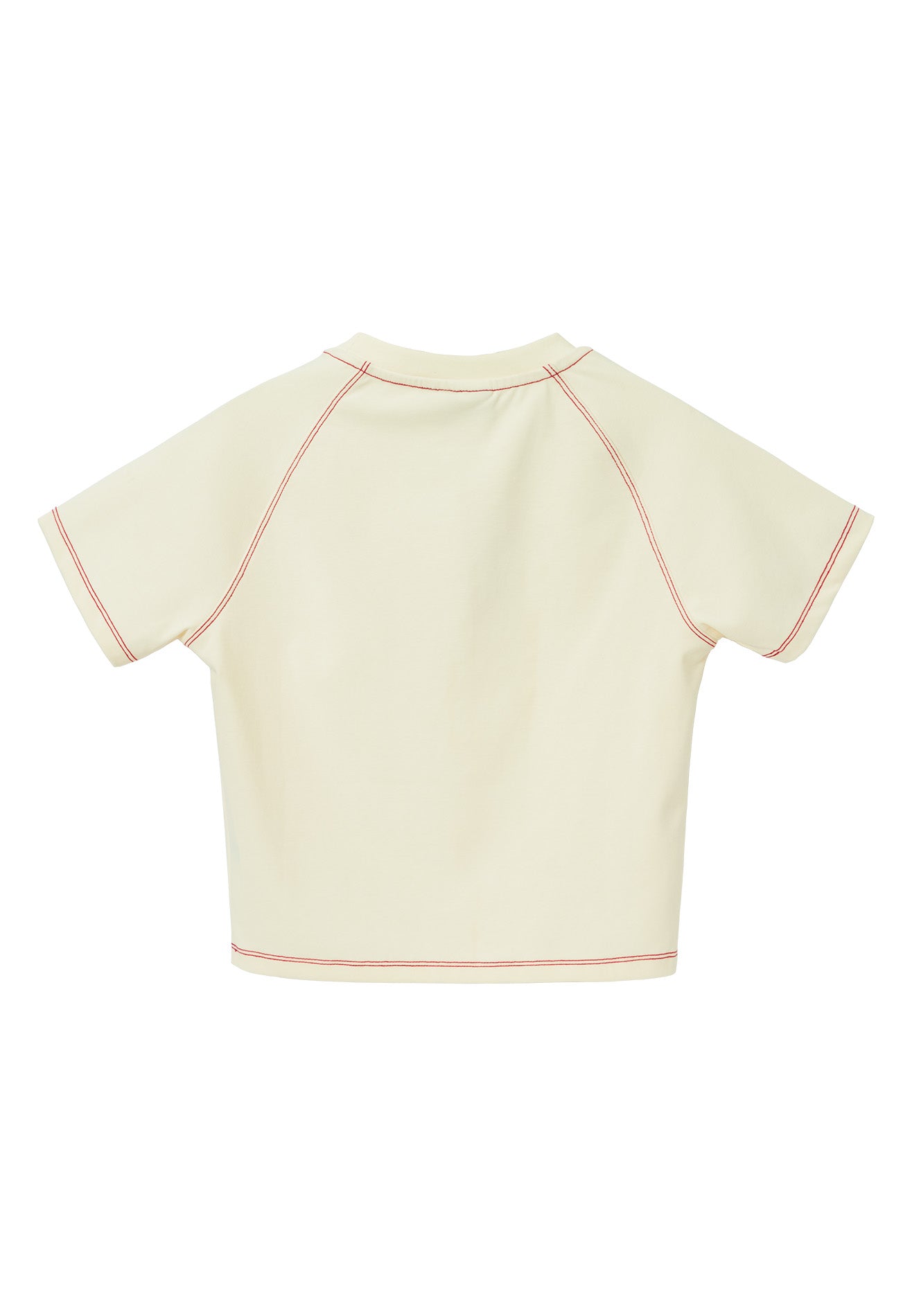 DRUM E. Women Contrast Stitches Top - Beige