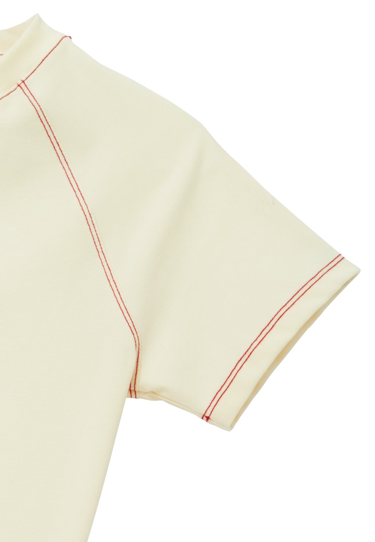 DRUM E. Women Contrast Stitches Top - Beige