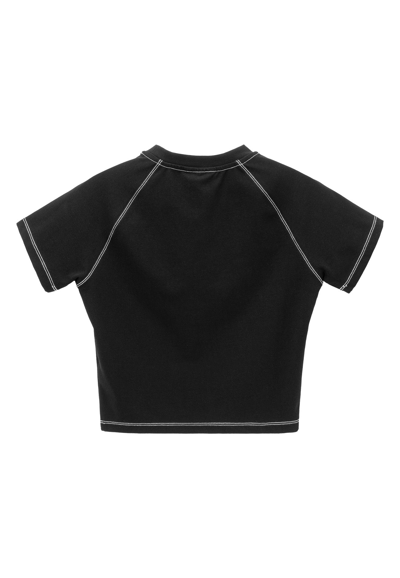 DRUM E. Women Contrast Stitches Top - Black