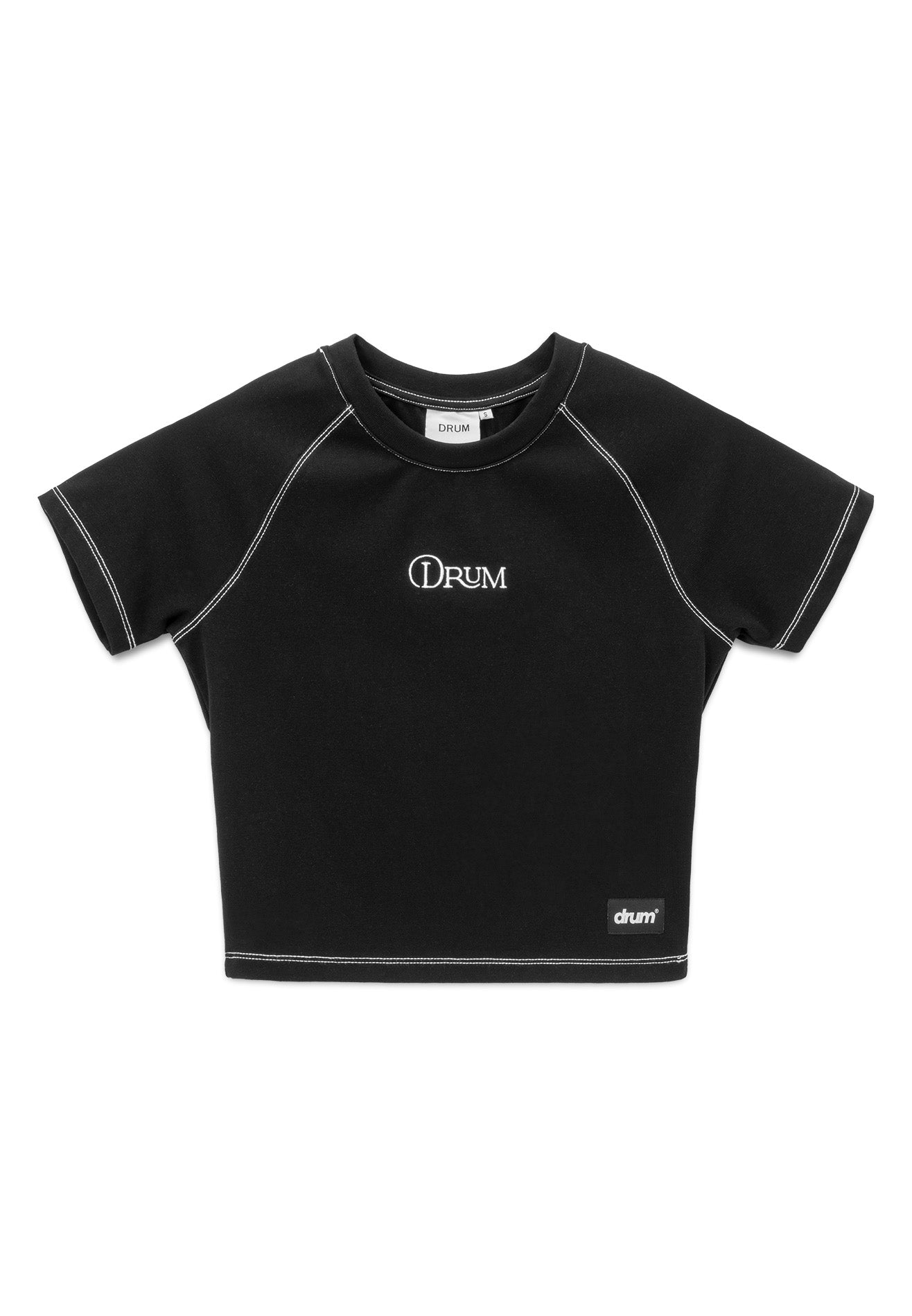 DRUM E. Women Contrast Stitches Top - Black