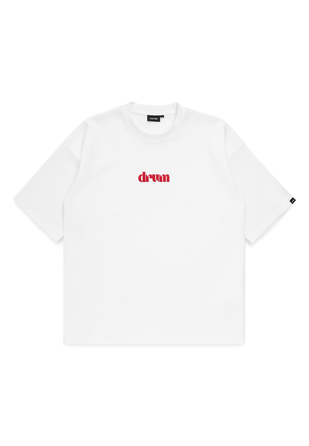 DRUM Evergreen Puff Print Oversized Tee- White