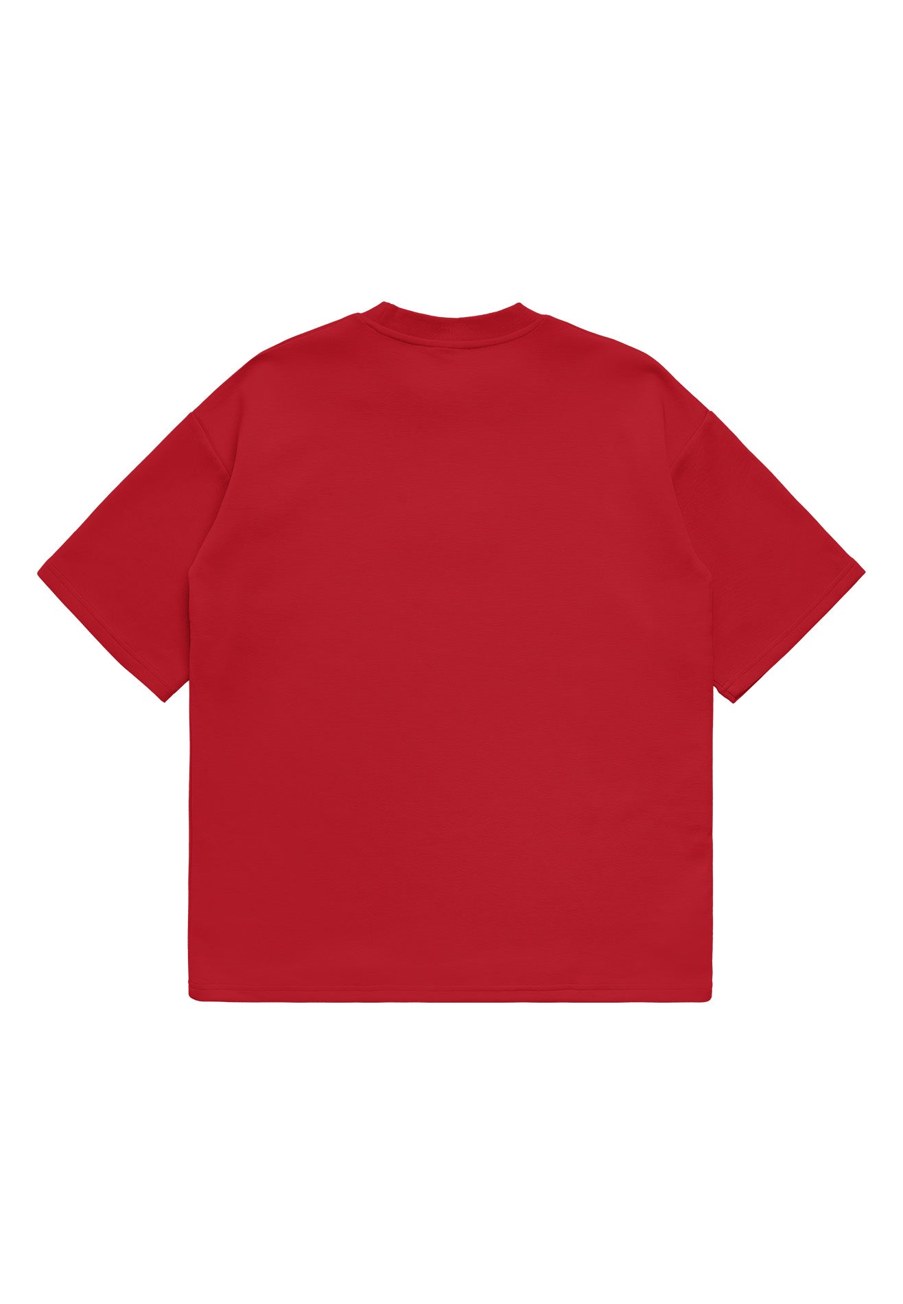 DRUM Evergreen Puff Print Oversized Tee- Red