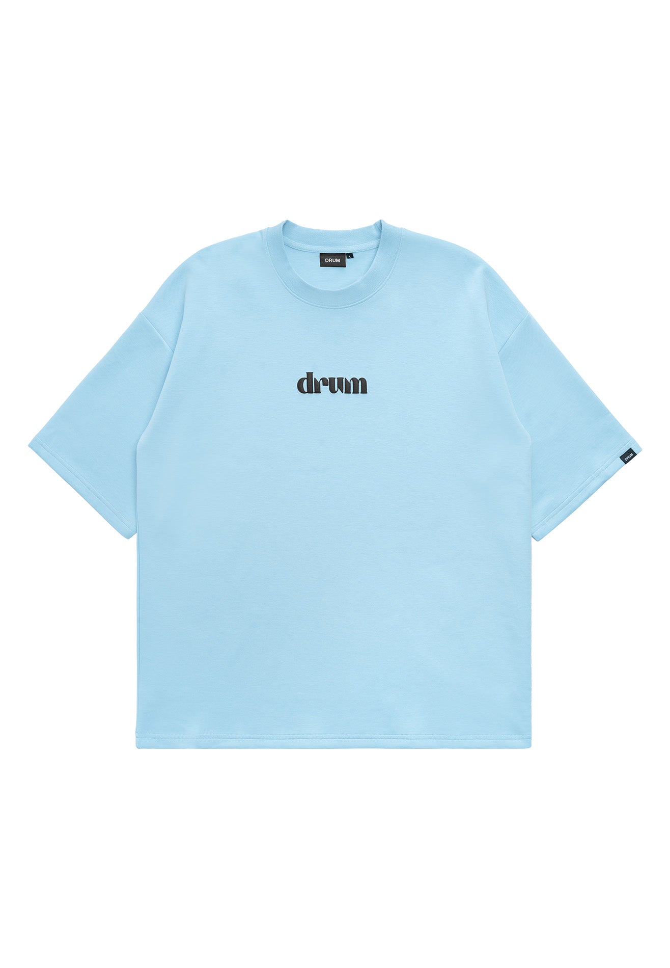 DRUM Evergreen Puff Print Oversized Tee- Light Blue