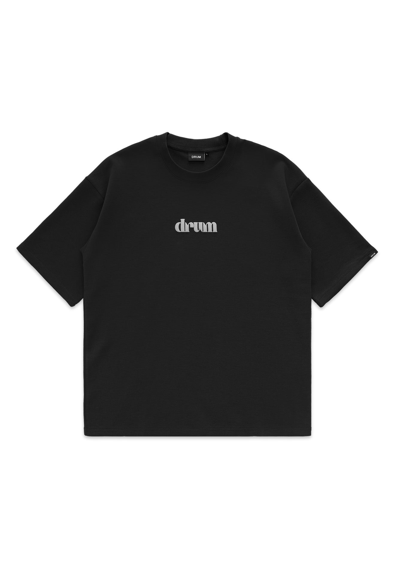 DRUM Evergreen Puff Print Oversized Tee- Black