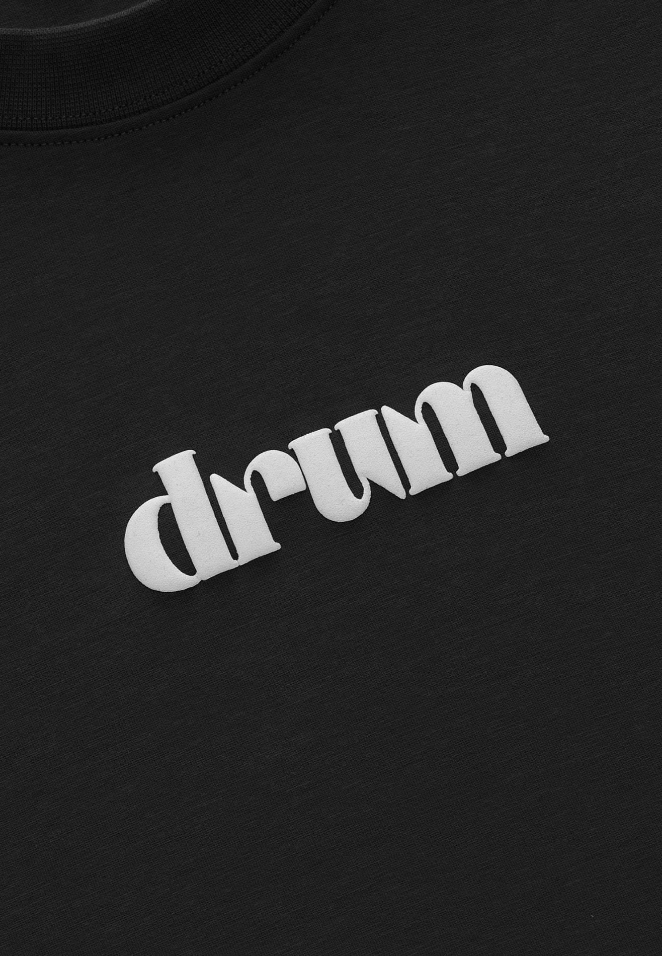 DRUM Evergreen Puff Print Oversized Tee- Black