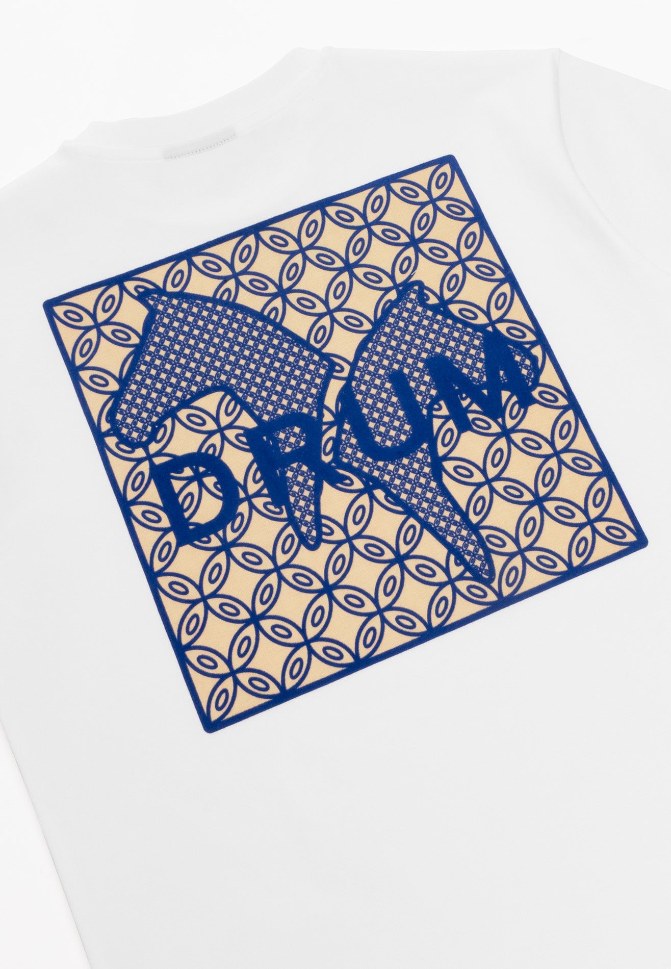 DRUM S. Ladies Flocking Horse Monogram Oversized Tee- White