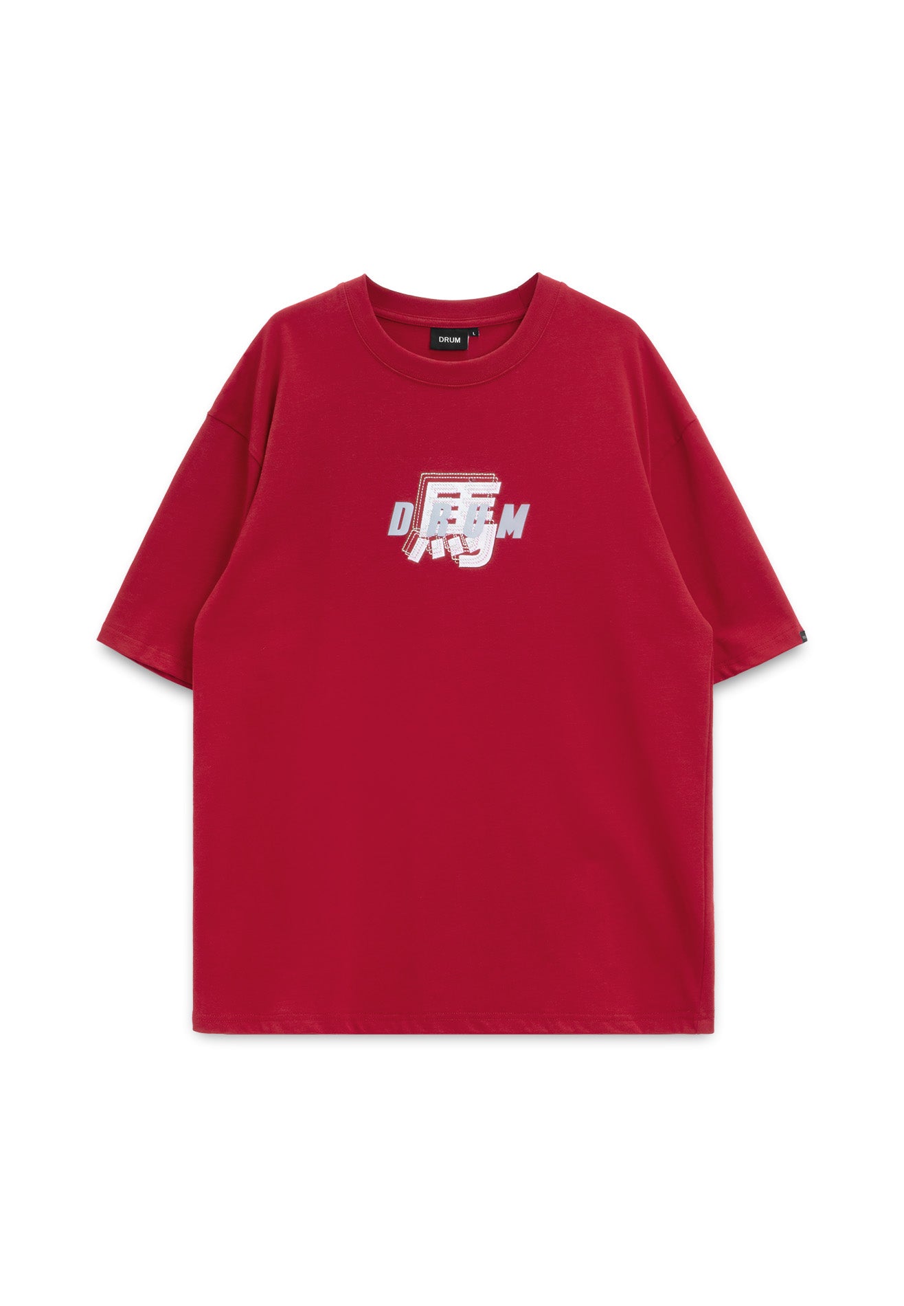 DRUM S. Horse Embroidery Oversized Tee- Maroon