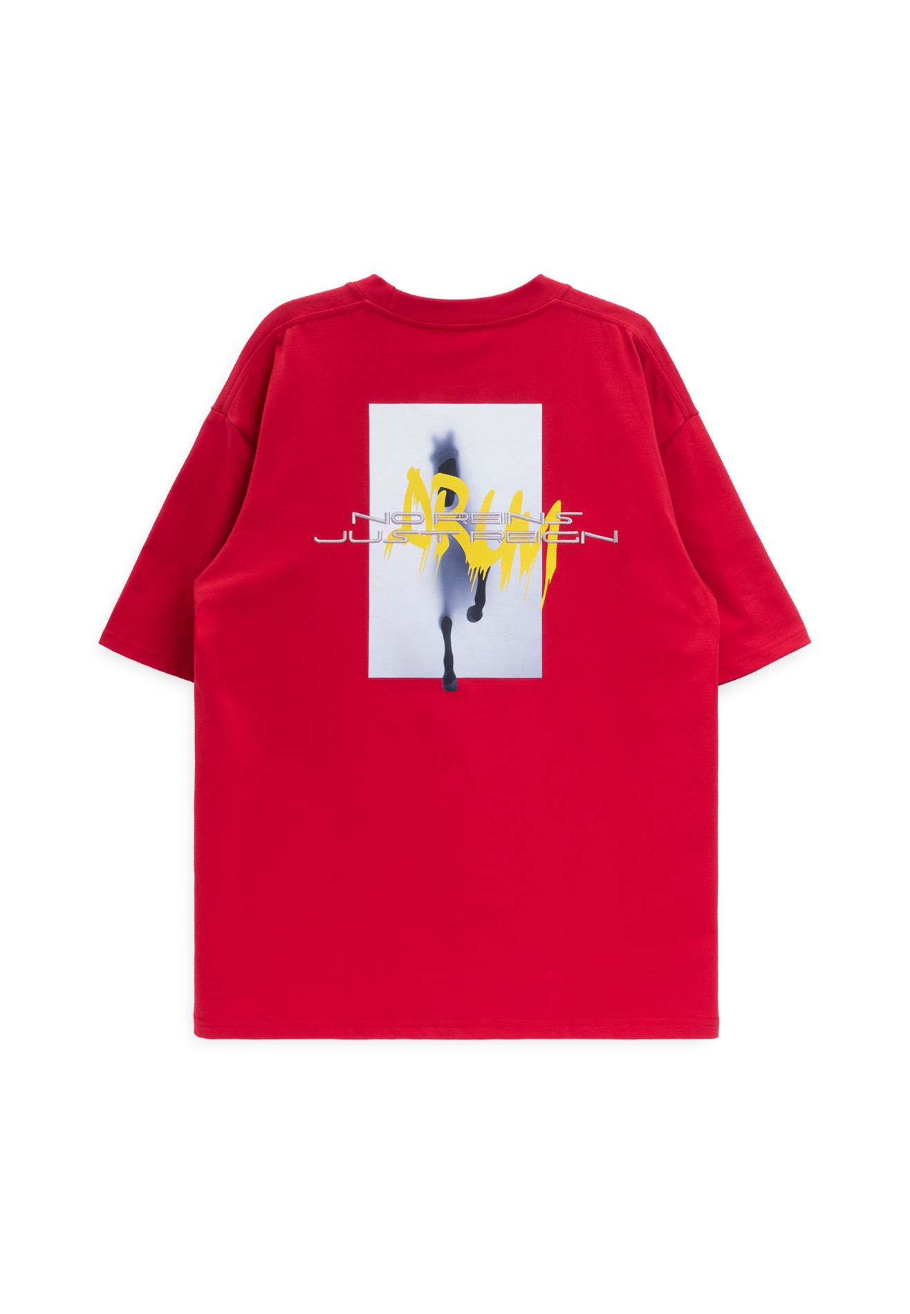 DRUM S. Horse Photo Print Oversized Tee- Red