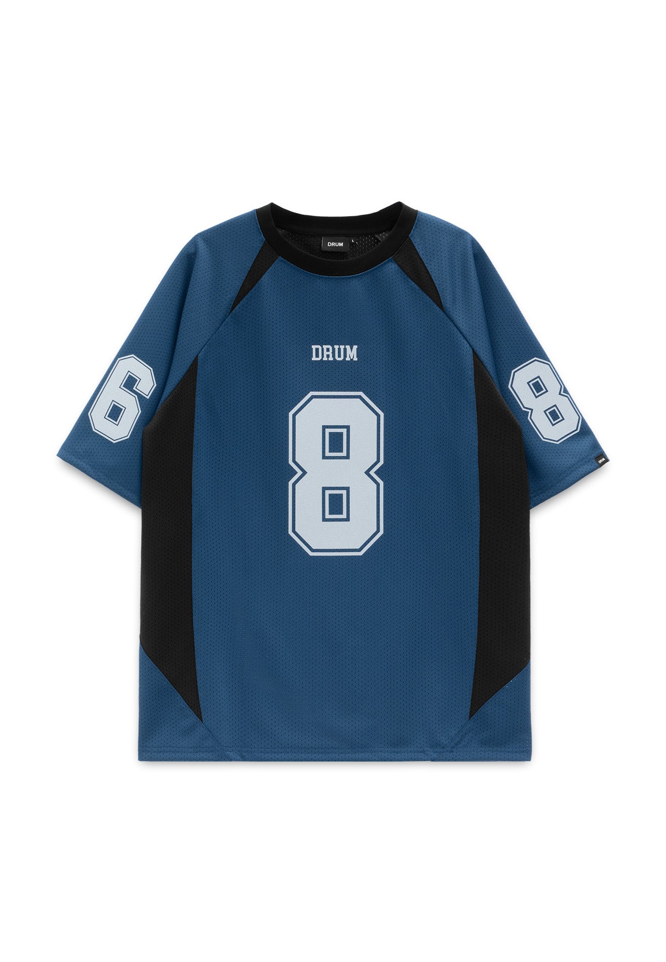 DRUM S. Lucky 8 Patch Reflective Raglan Oversized Tee- Navy