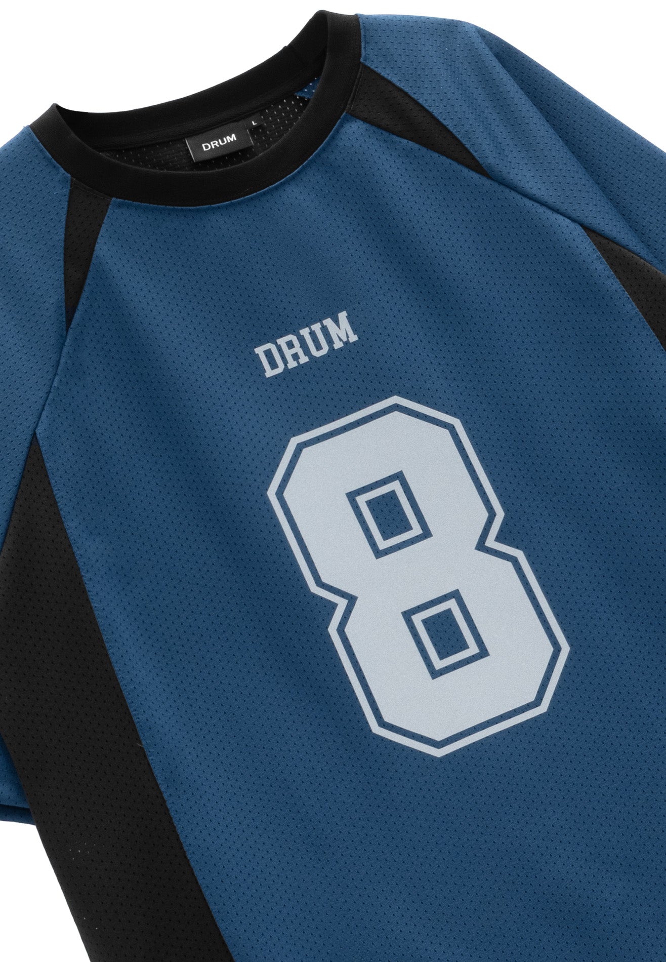 DRUM S. Lucky 8 Patch Reflective Raglan Oversized Tee- Navy