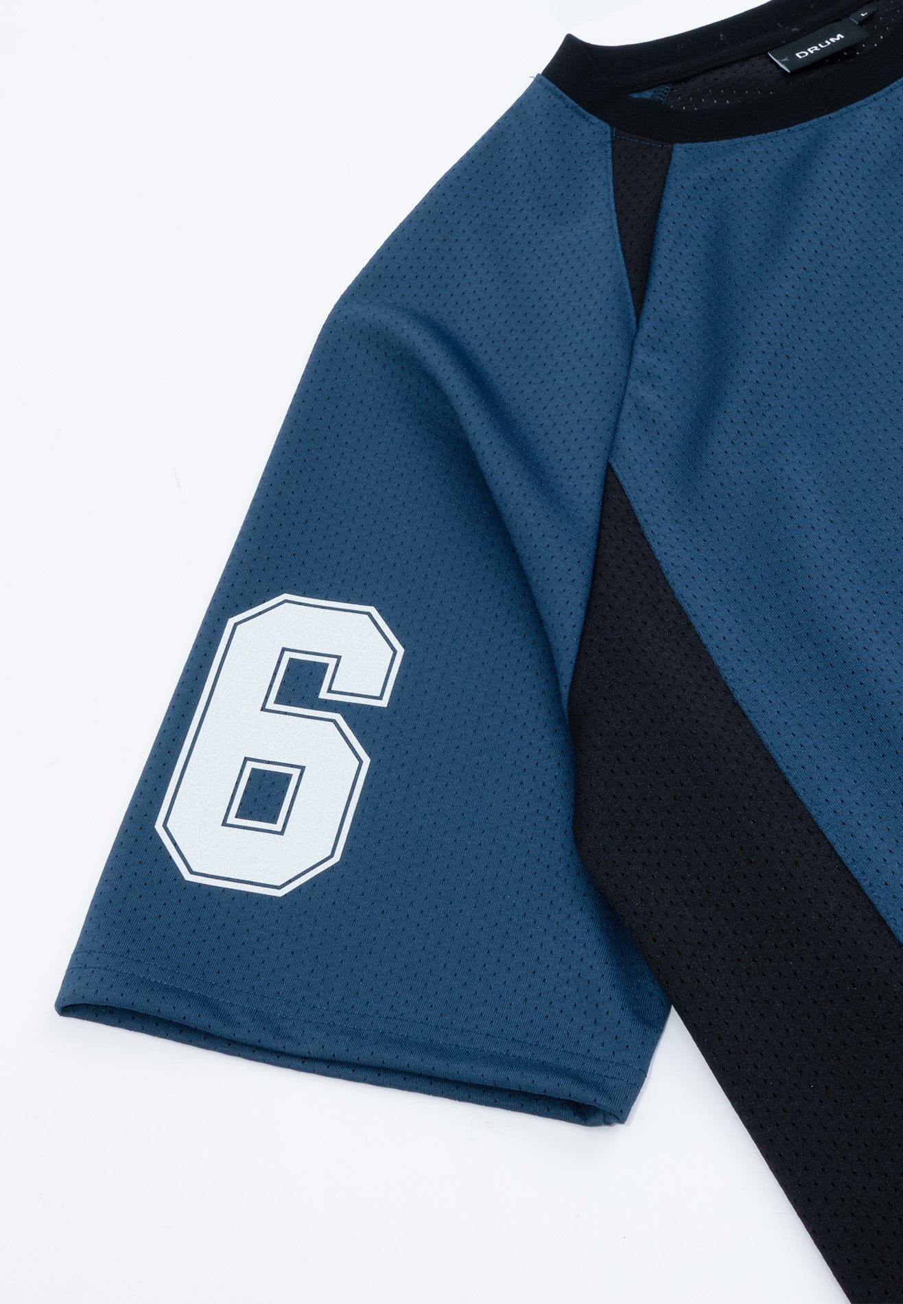 DRUM S. Lucky 8 Patch Reflective Raglan Oversized Tee- Navy