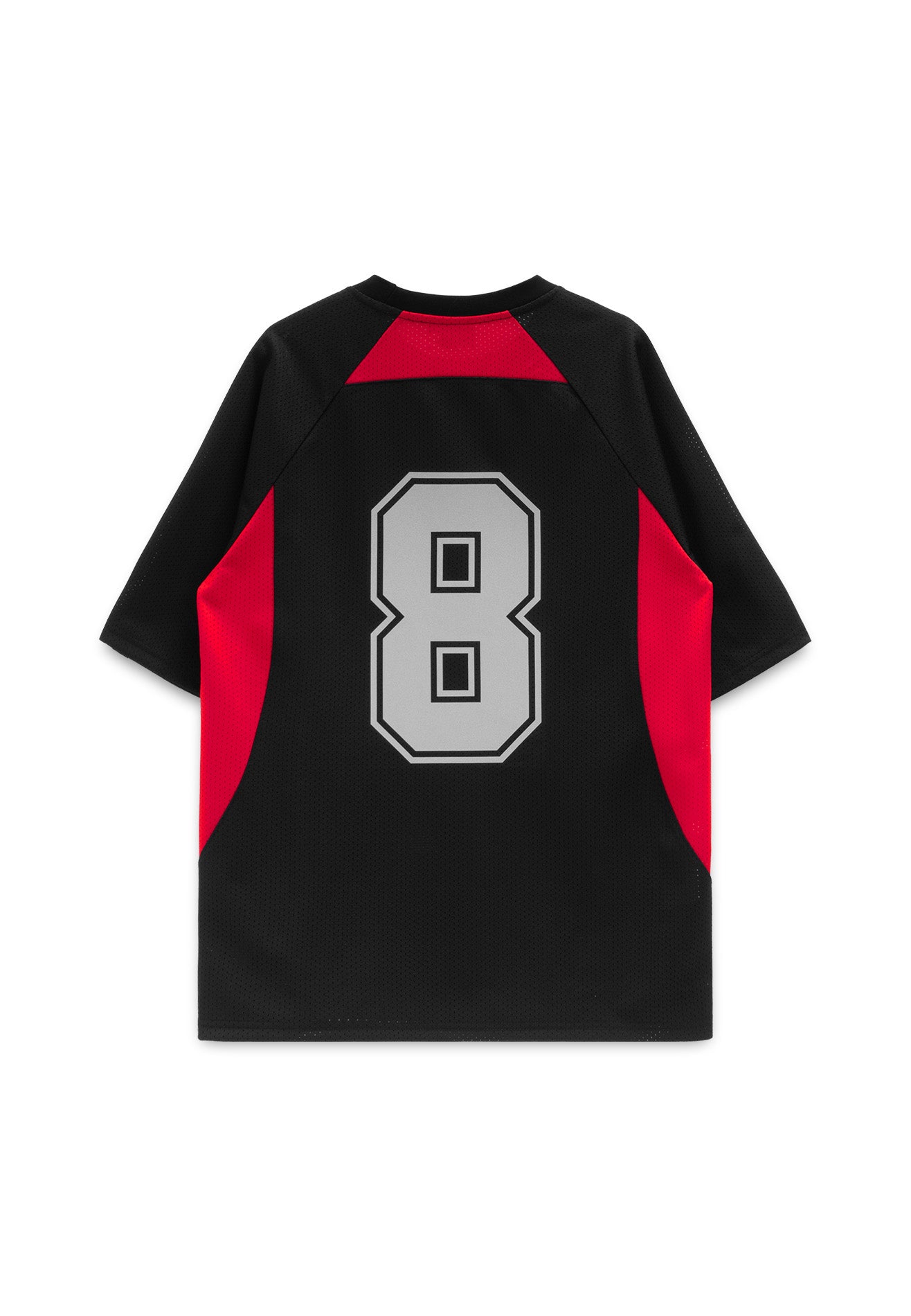DRUM S. Lucky 8 Patch Reflective Raglan Oversized Tee- Black