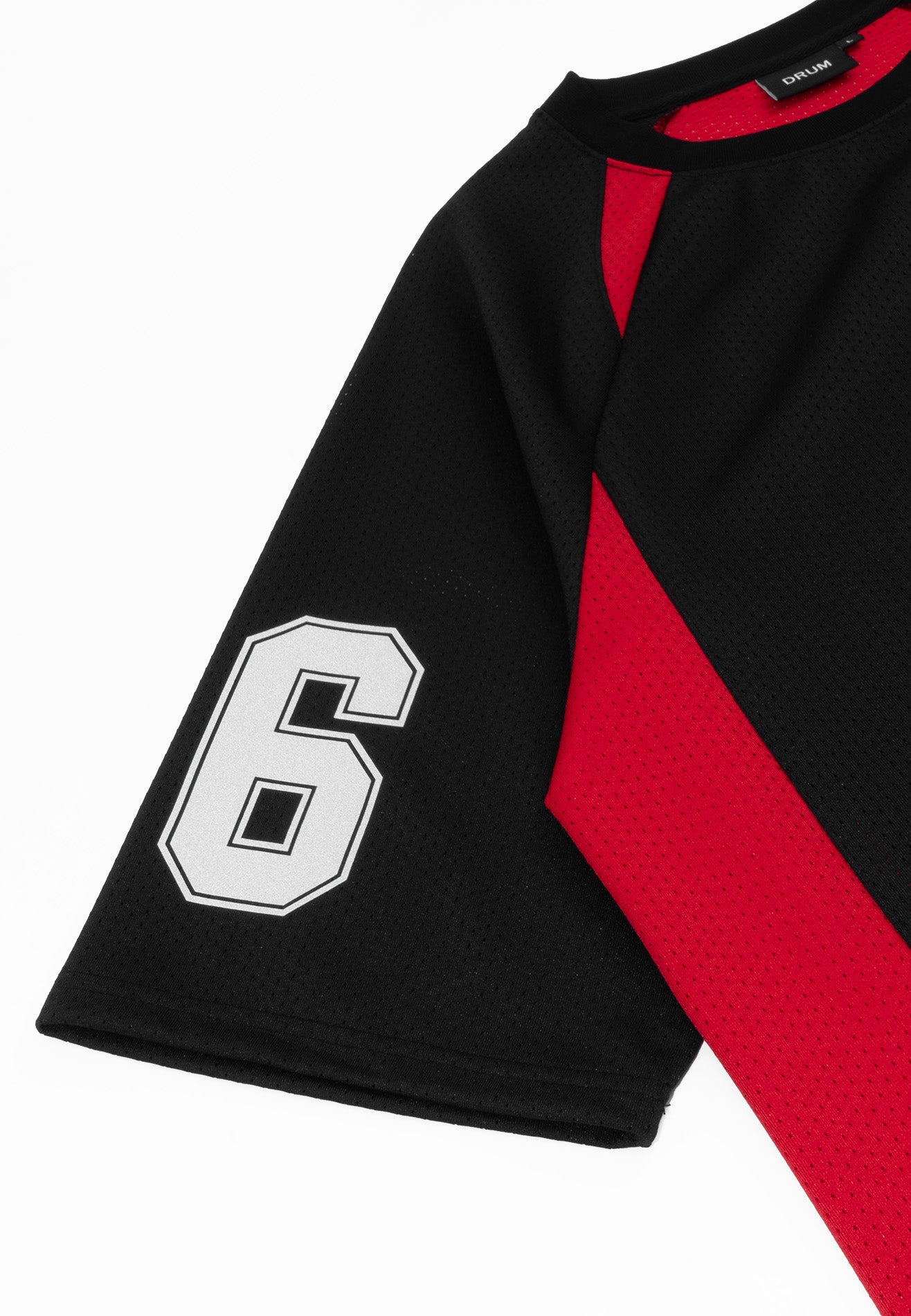 DRUM S. Lucky 8 Patch Reflective Raglan Oversized Tee- Black