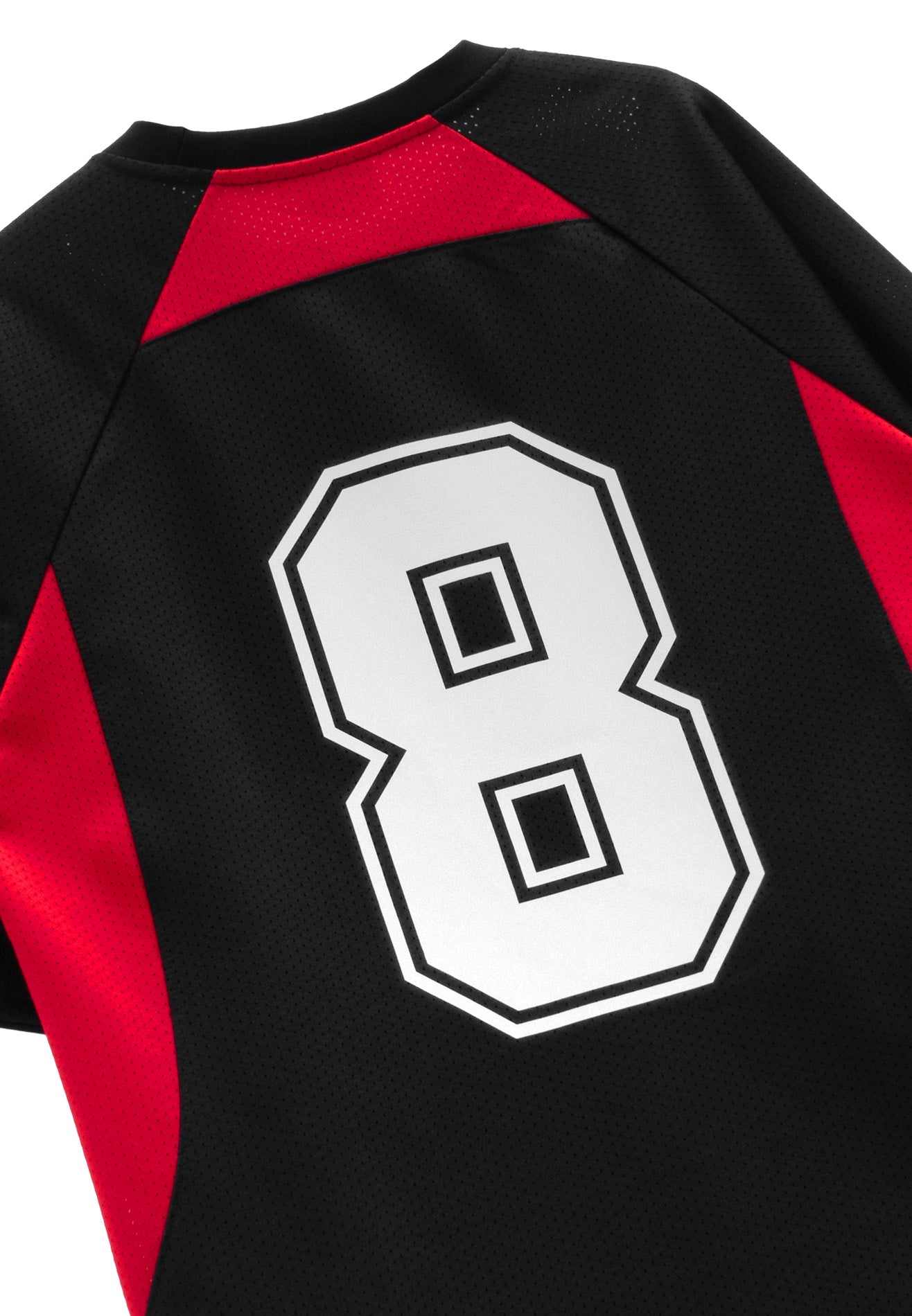 DRUM S. Lucky 8 Patch Reflective Raglan Oversized Tee- Black