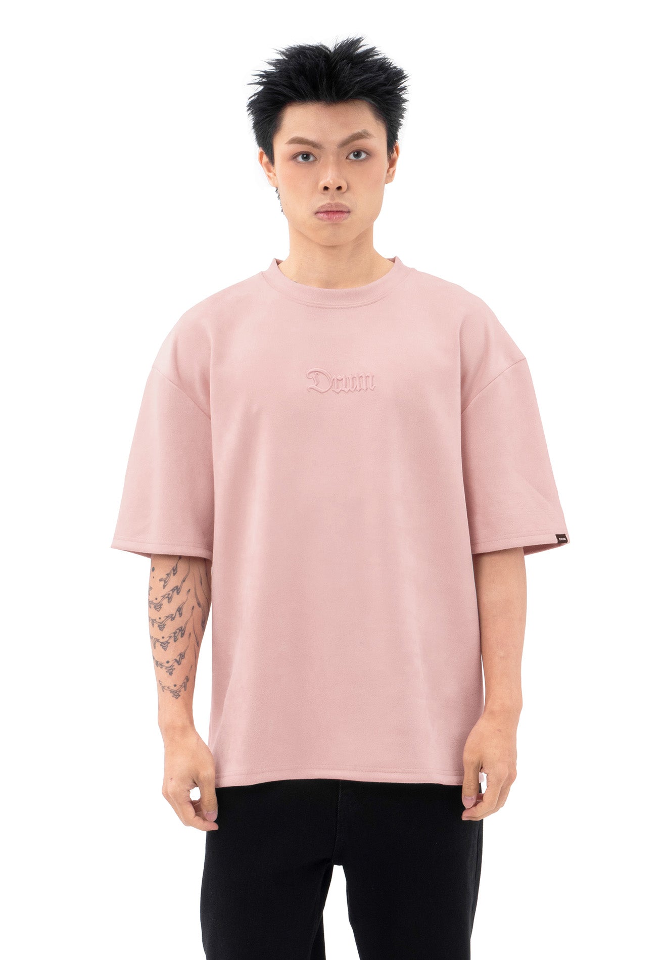 DRUM S. Velvety Oversized Tee- Light Pink
